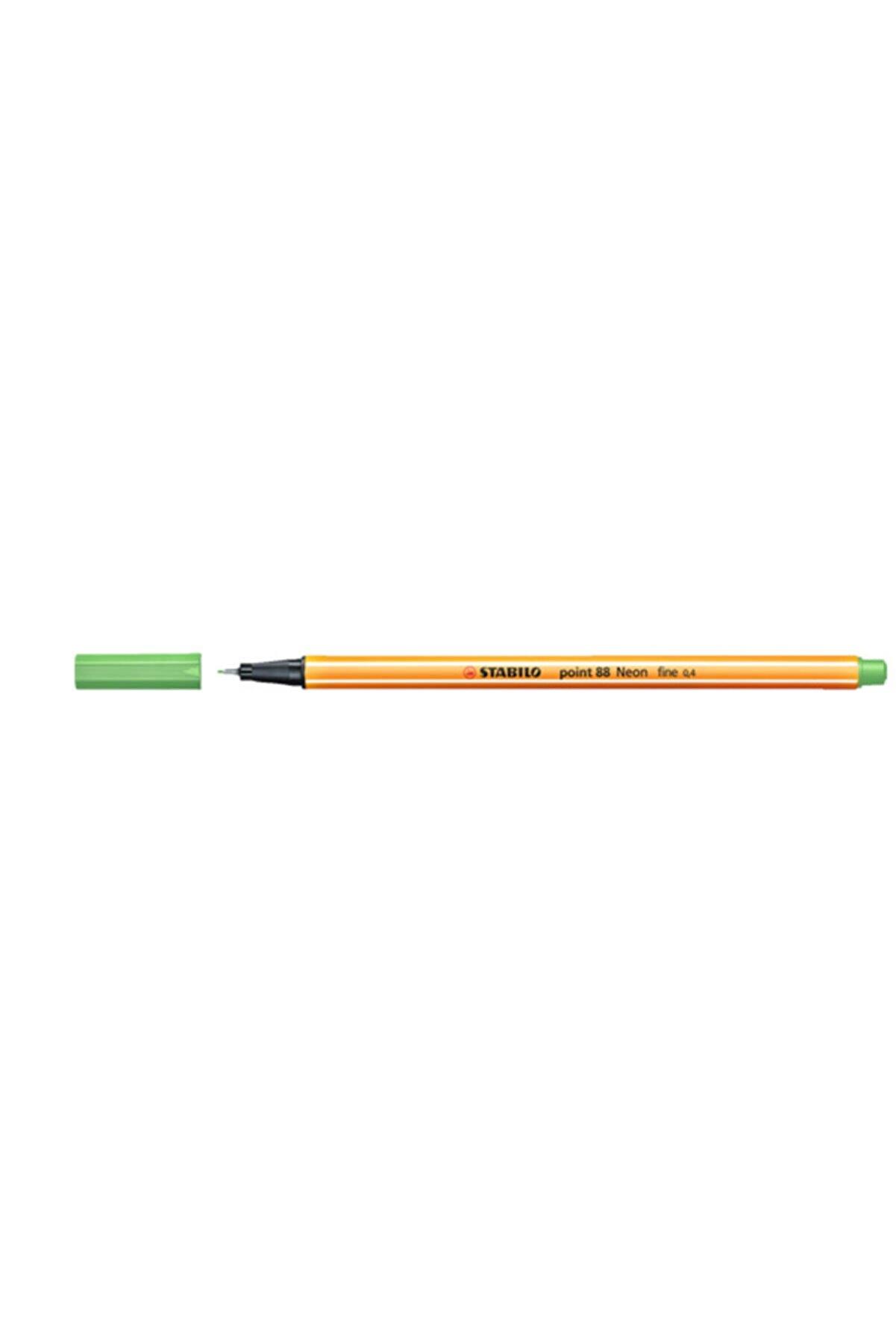 Stabilo Keçe Uçlu İnce Kalem 88 Point 0.4 MM Fosforlu Yeşil 88/033 (10 Lu Paket)