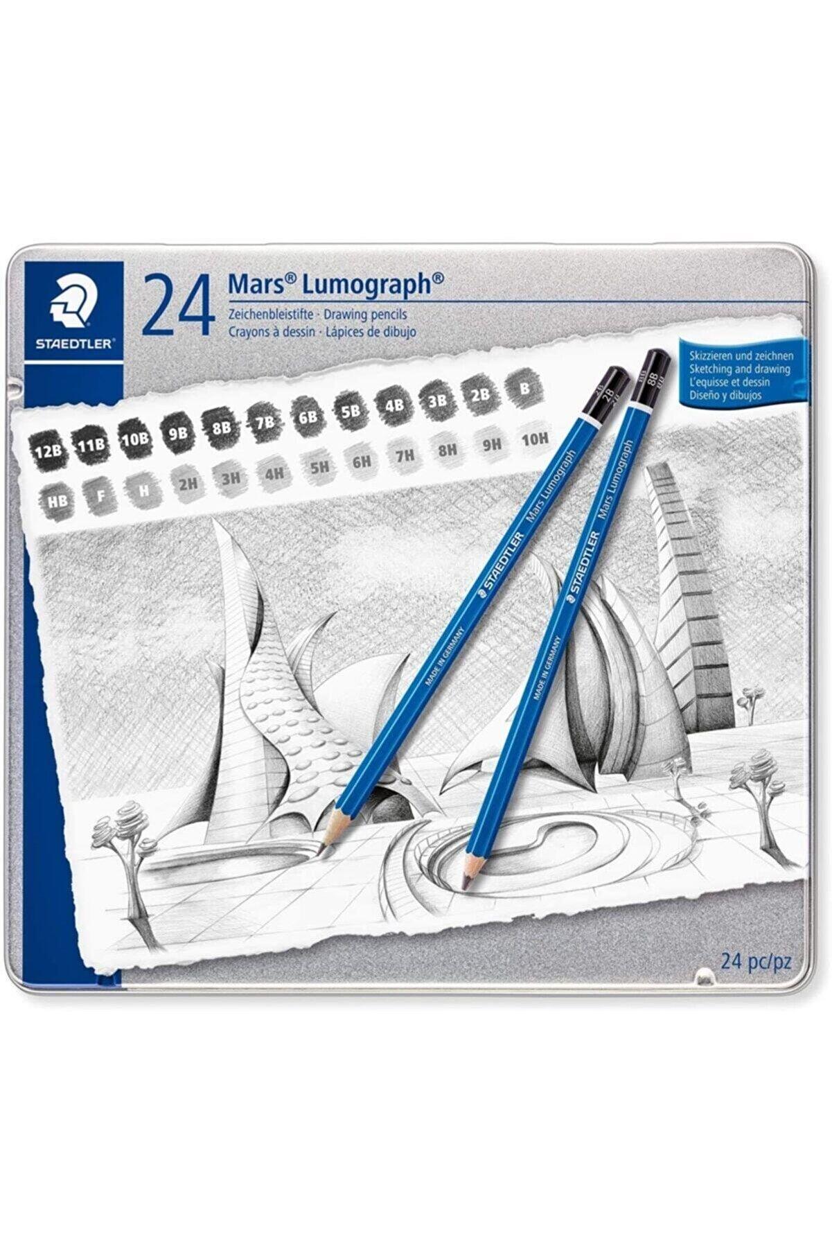 Staedtler Lumograph Kurşun Kalem Metal Kutuda 24 Lü