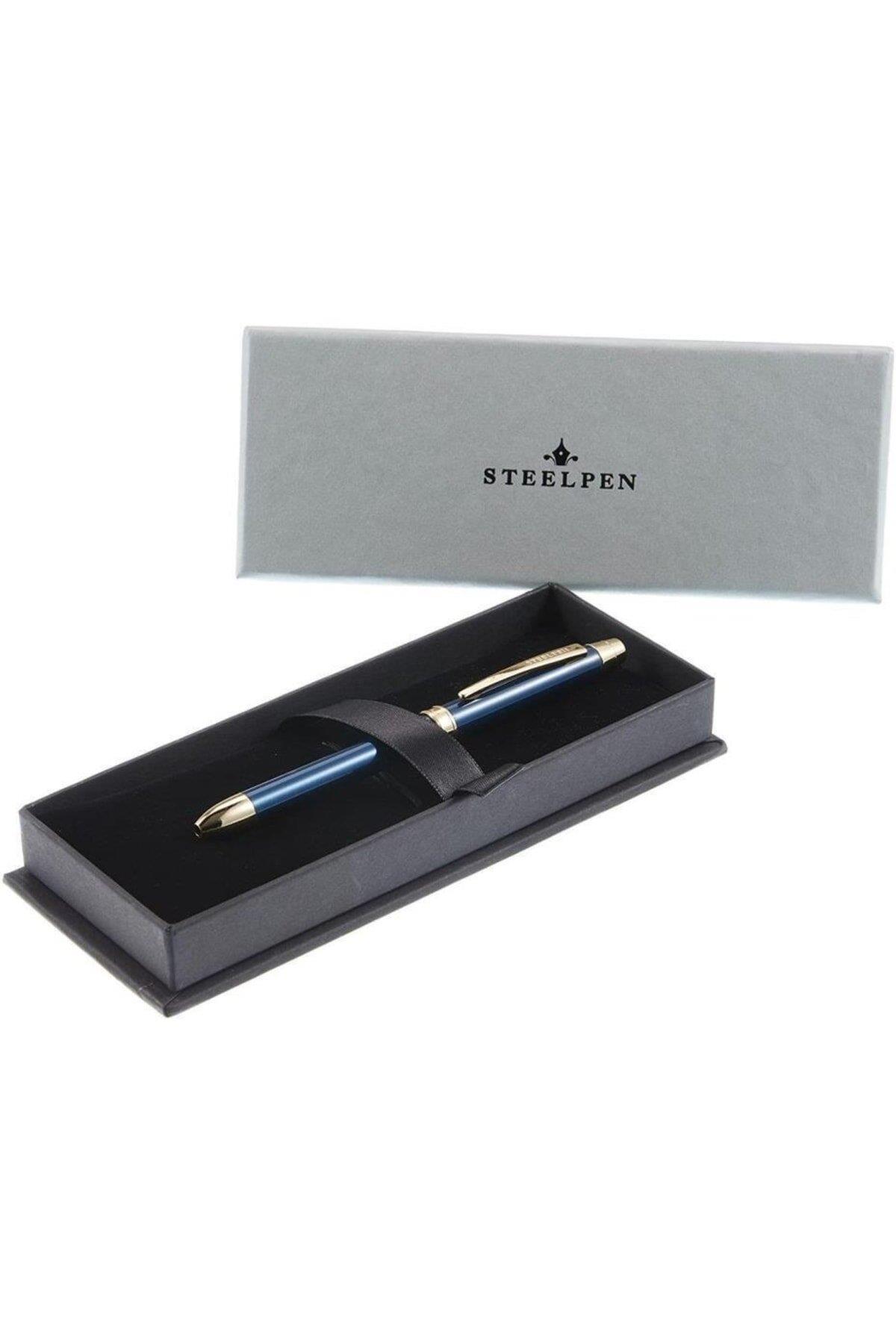 Steel Pen Fonksiyonlu Kalem 2 Tükenmez + Versatil Diplomat 0.7 MM Medalist 430 Mavi