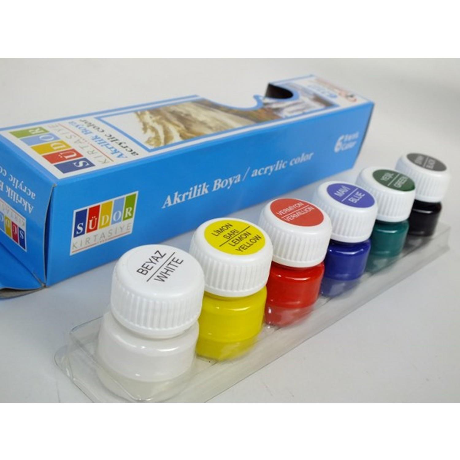 Südor Akrilik Boya Şişe Su Bazlı 15 ML 6 Renk SD121