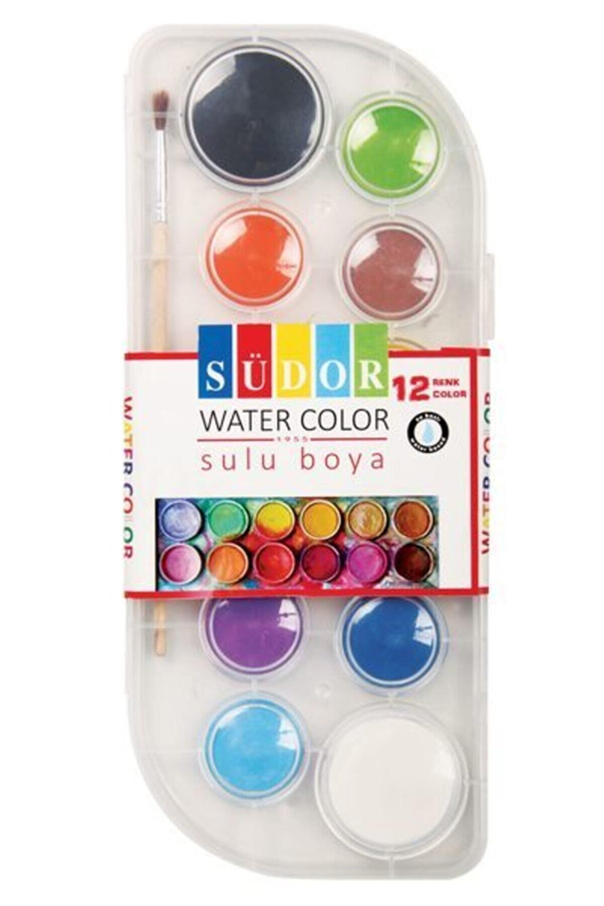 Südor Suluboya 12 Renk Şeffaf Plastik
