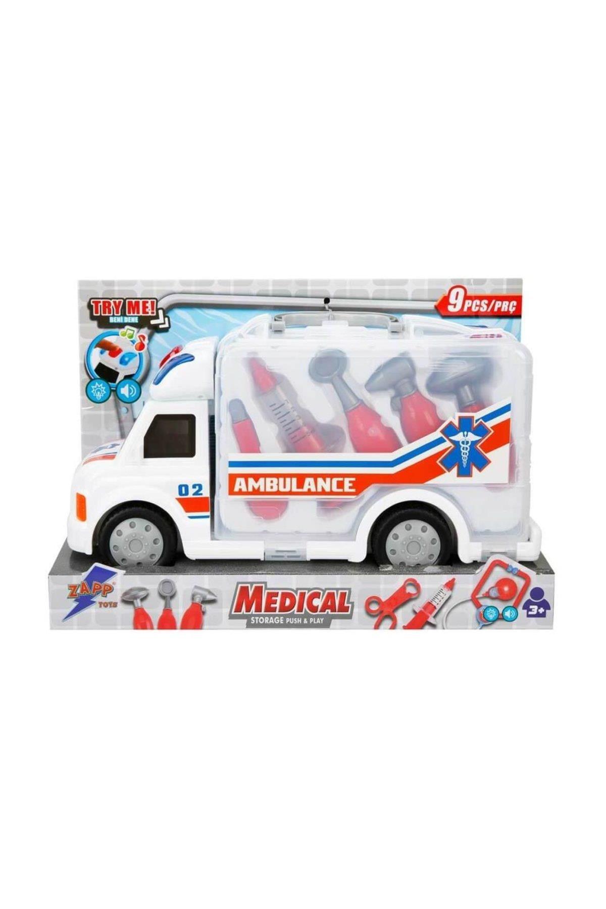 Sunman Sesli ve Işıklı Çantalı Ambulans Doktor Seti 9 Parça