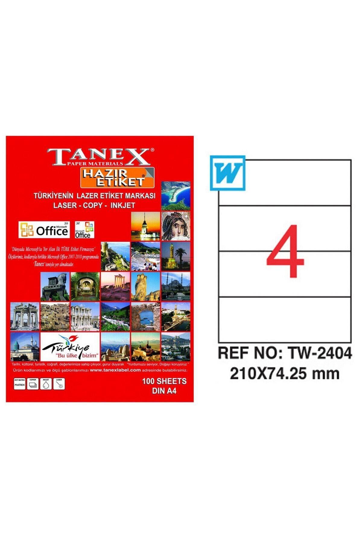 Tanex Lazer Etiket 100 YP 210x74.25 Laser-Copy-Inkjet TW-2404