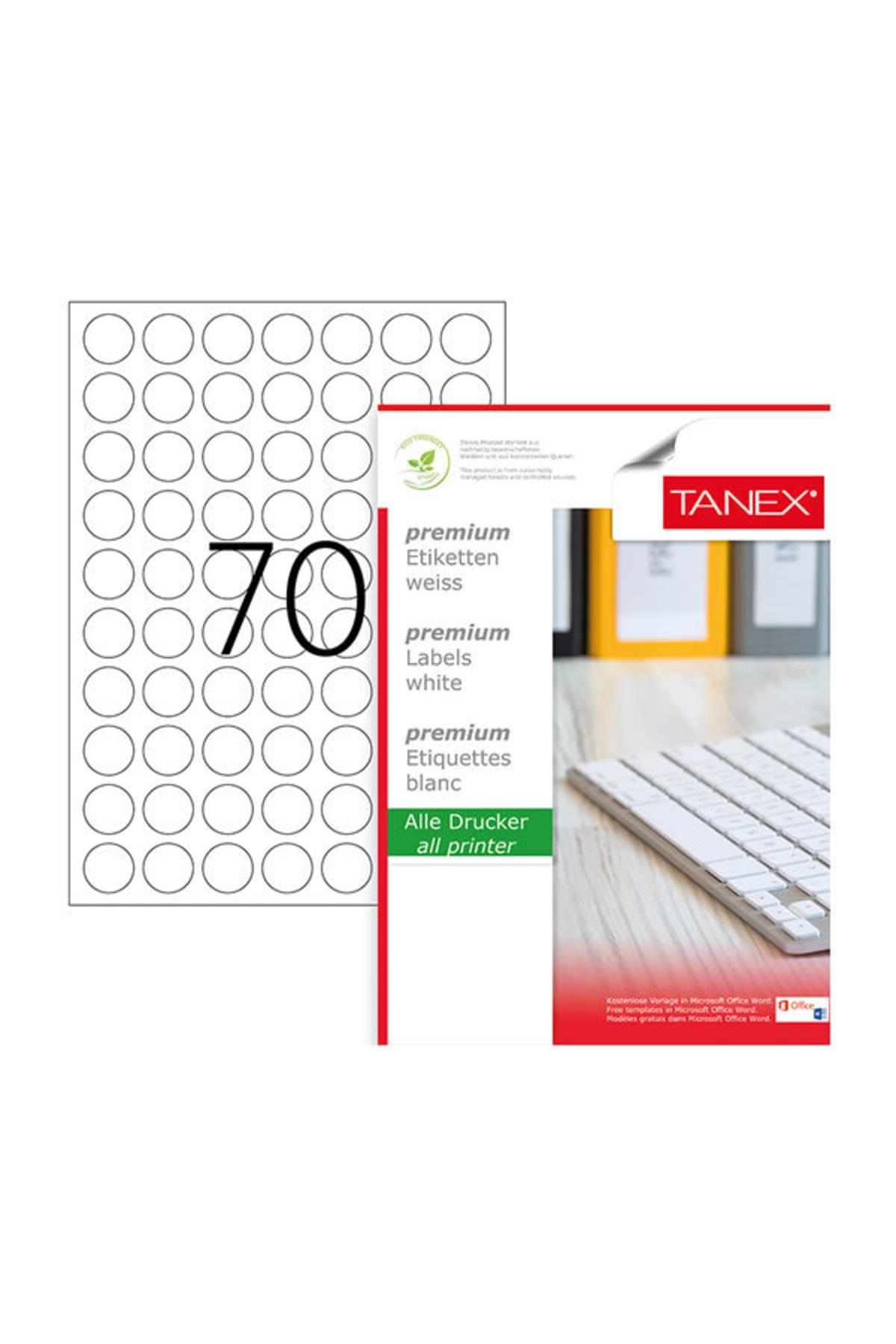 Tanex Lazer Etiket 100 YP 0.25 MM Laser-Copy-Inkjet Yuvarlak TW-2125