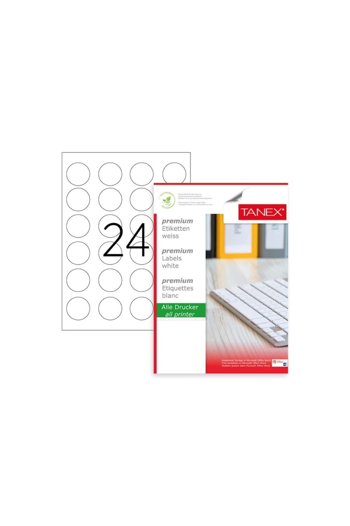 Tanex Lazer Etiket 100 YP 0.40 MM Laser-Copy-Inkjet Yuvarlak TW-2140