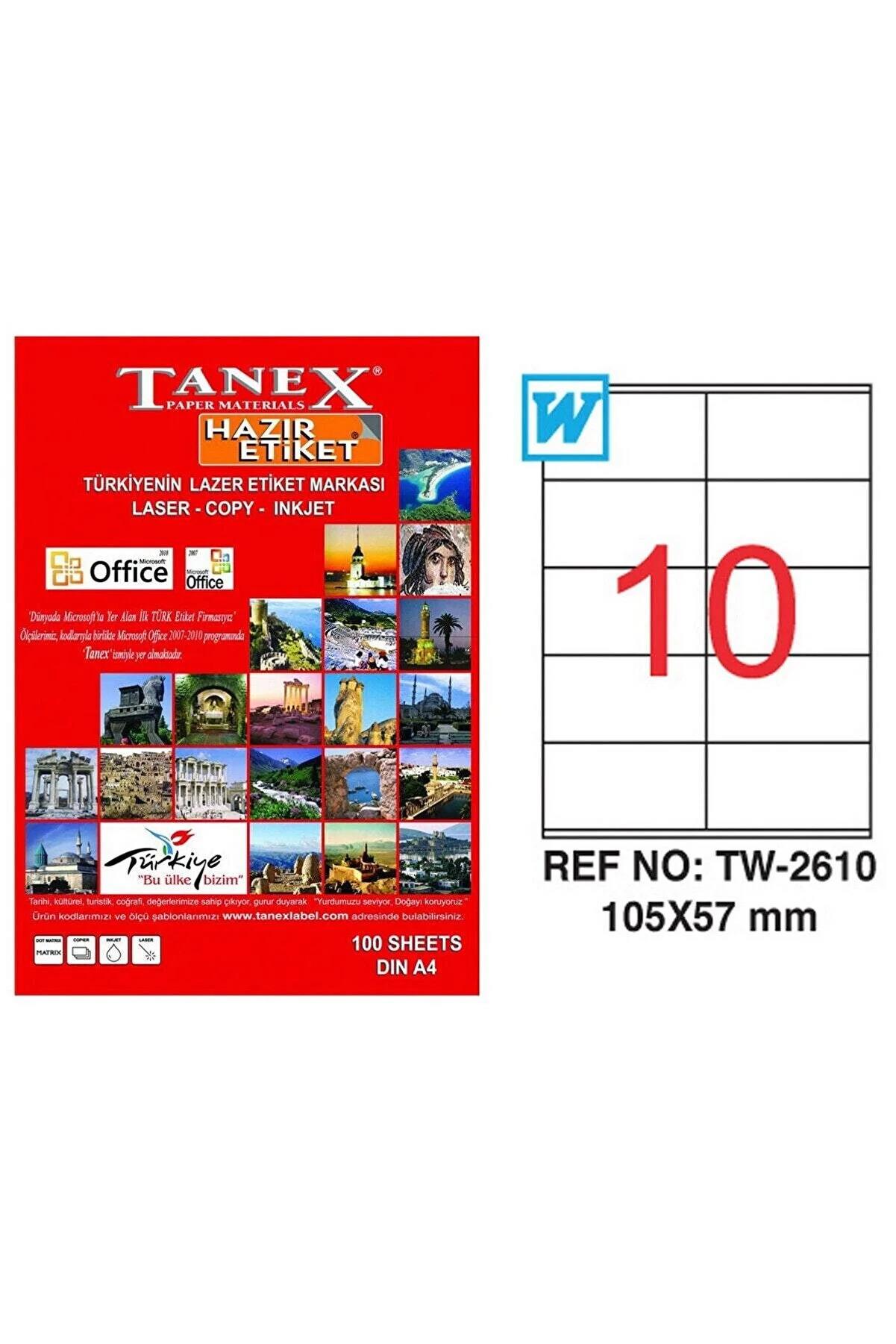 Tanex Lazer Etiket 100 YP 105X57 Laser-Copy-Inkjet TW-2610