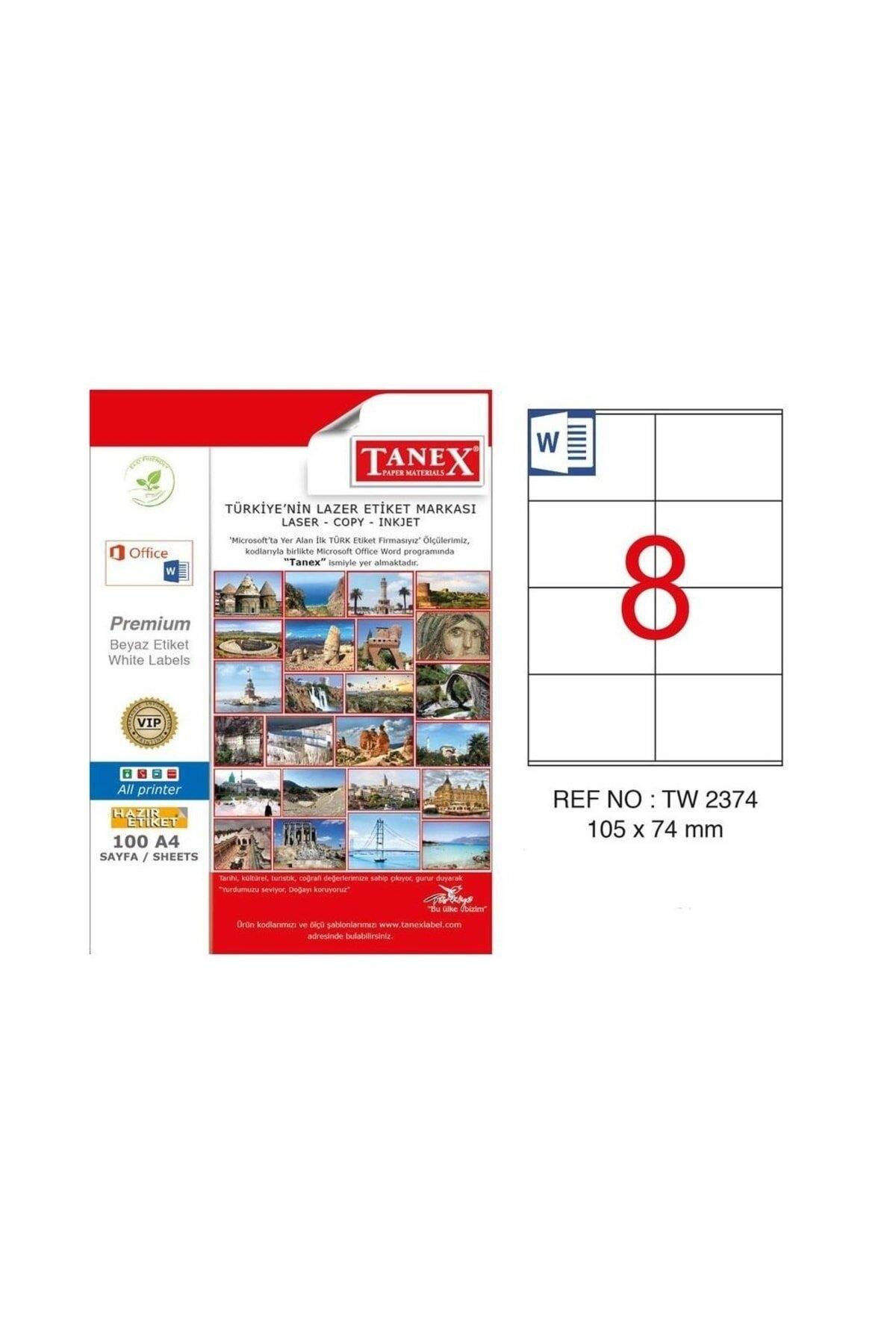 Tanex Lazer Etiket 100 YP 105x74.25 Laser-Copy-Inkjet TW-2374