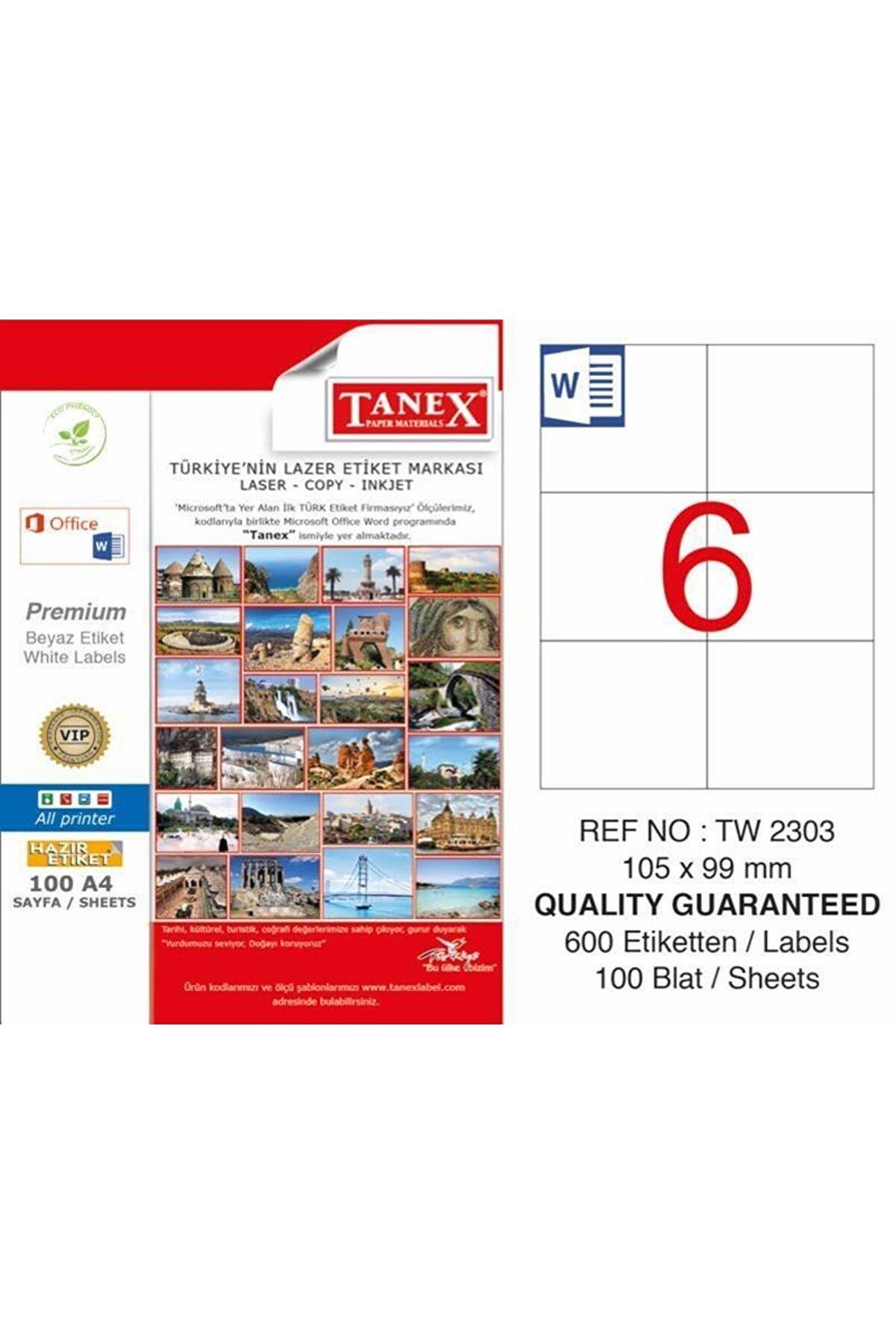 Tanex Lazer Etiket 100 YP 105x99 Laser-Copy-Inkjet TW-2303