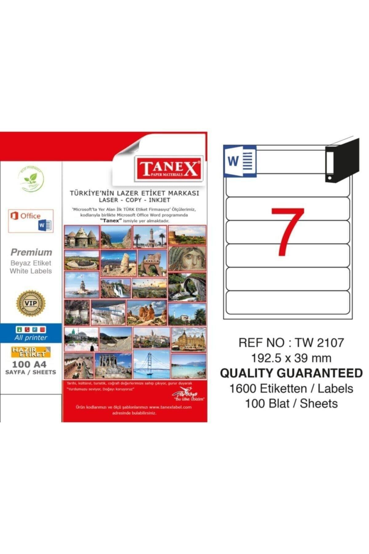 Tanex Lazer Etiket 100 YP 192.5x39 Laser-Copy-Inkjet TW-2107