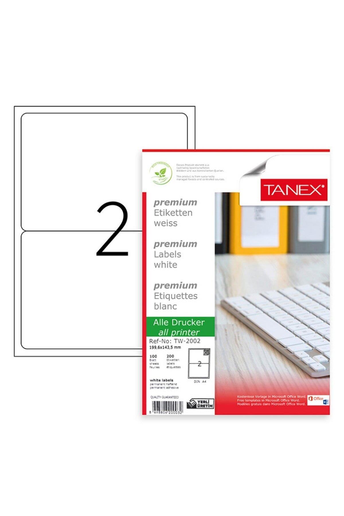 Tanex Lazer Etiket 100 YP 199.6x143.5 Laser-Copy-Inkjet TW-2002