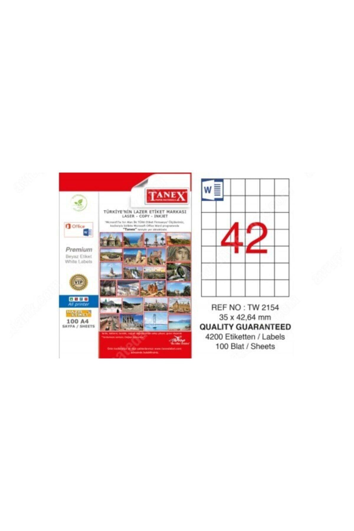 Tanex Lazer Etiket 100 YP 35x42 MM Laser-Copy-Inkjet TW-2154