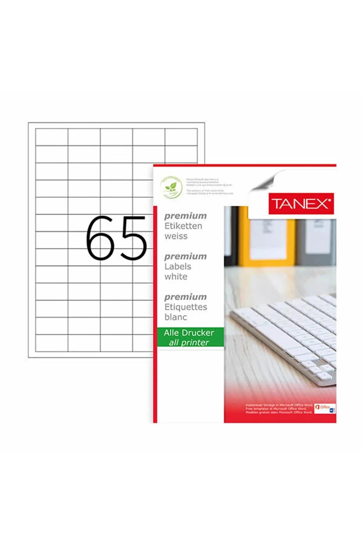Tanex Lazer Etiket 100 YP 38x21 MM Laser-Copy-Inkjet TW-2165