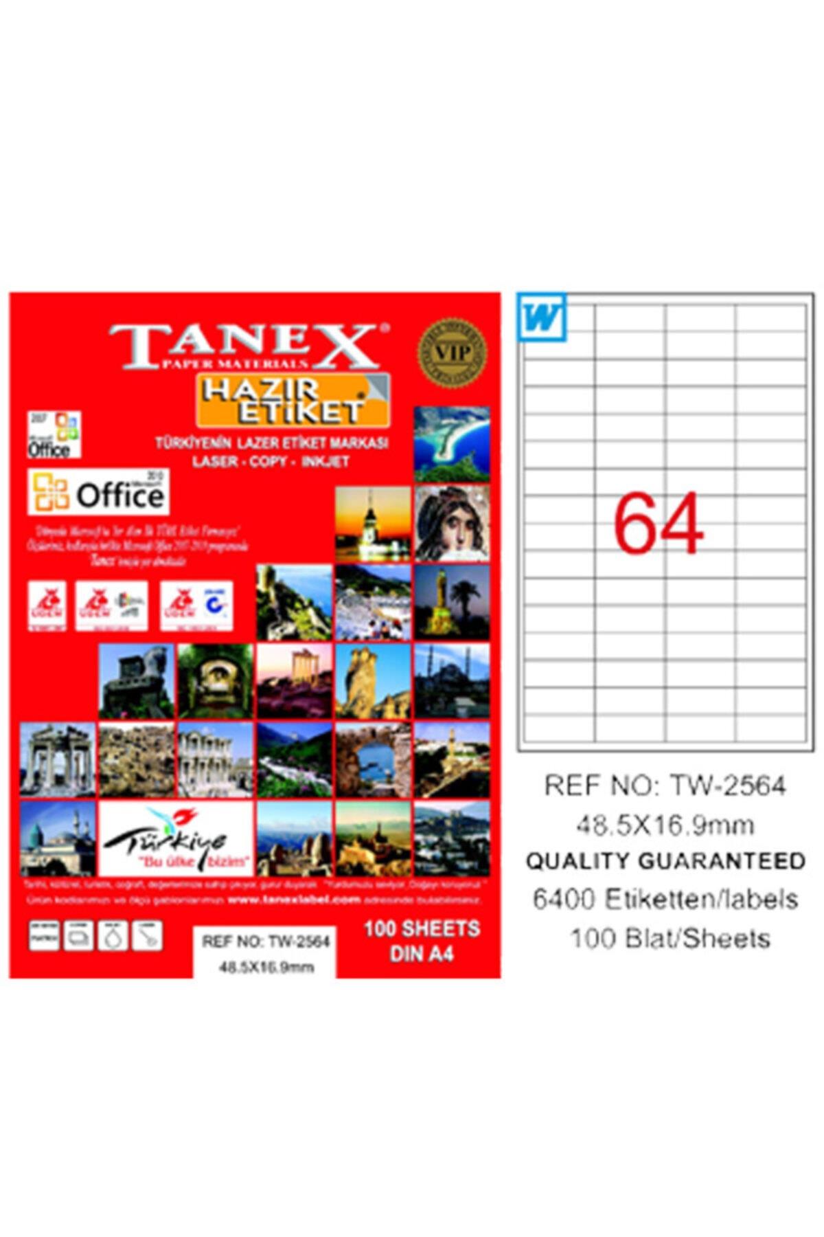 Tanex Lazer Etiket 100 YP 48.5x16.9 Laser-Copy-Inkjet TW-2564