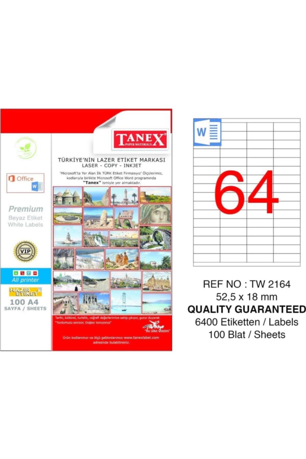 Tanex Lazer Etiket 100 YP 52x18 MM Laser-Copy-Inkjet TW-2164