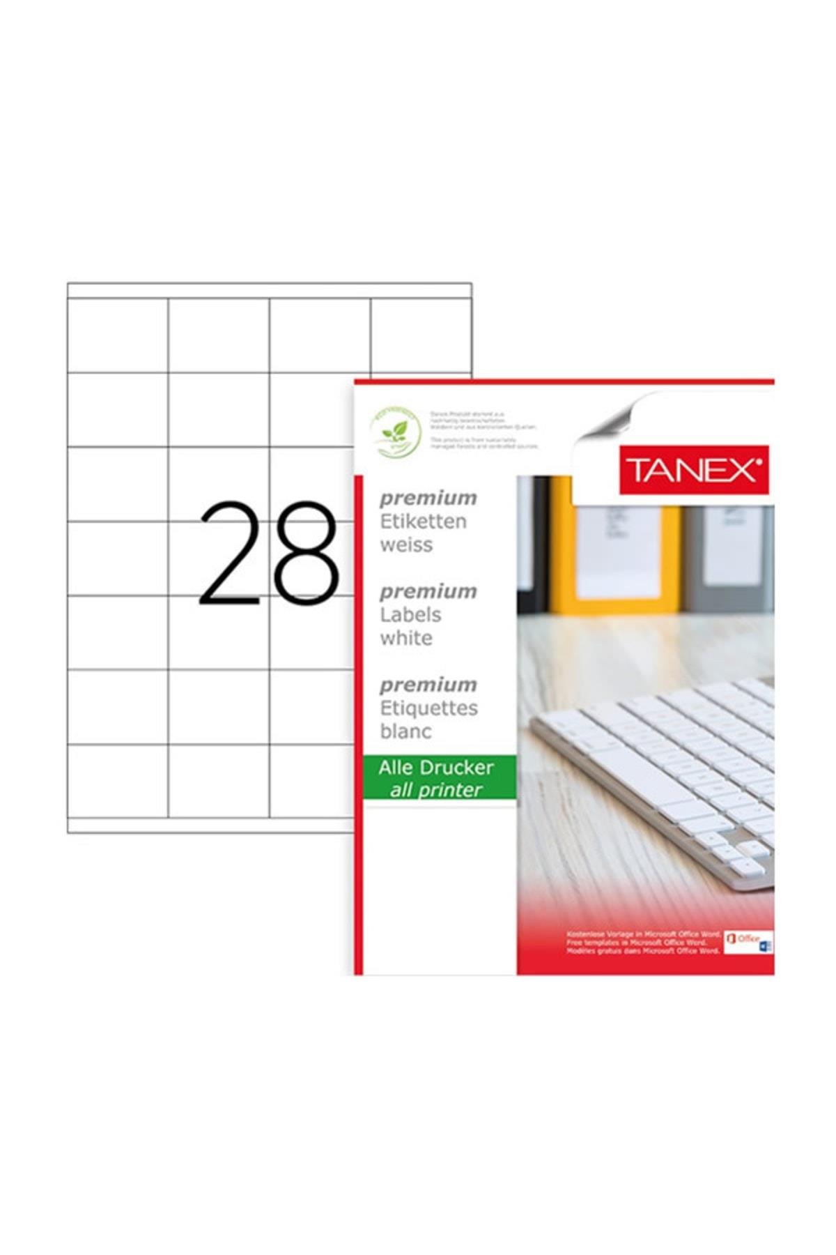 Tanex Lazer Etiket 100 YP 52x41 MM Laser-Copy-Inkjet TW-2028