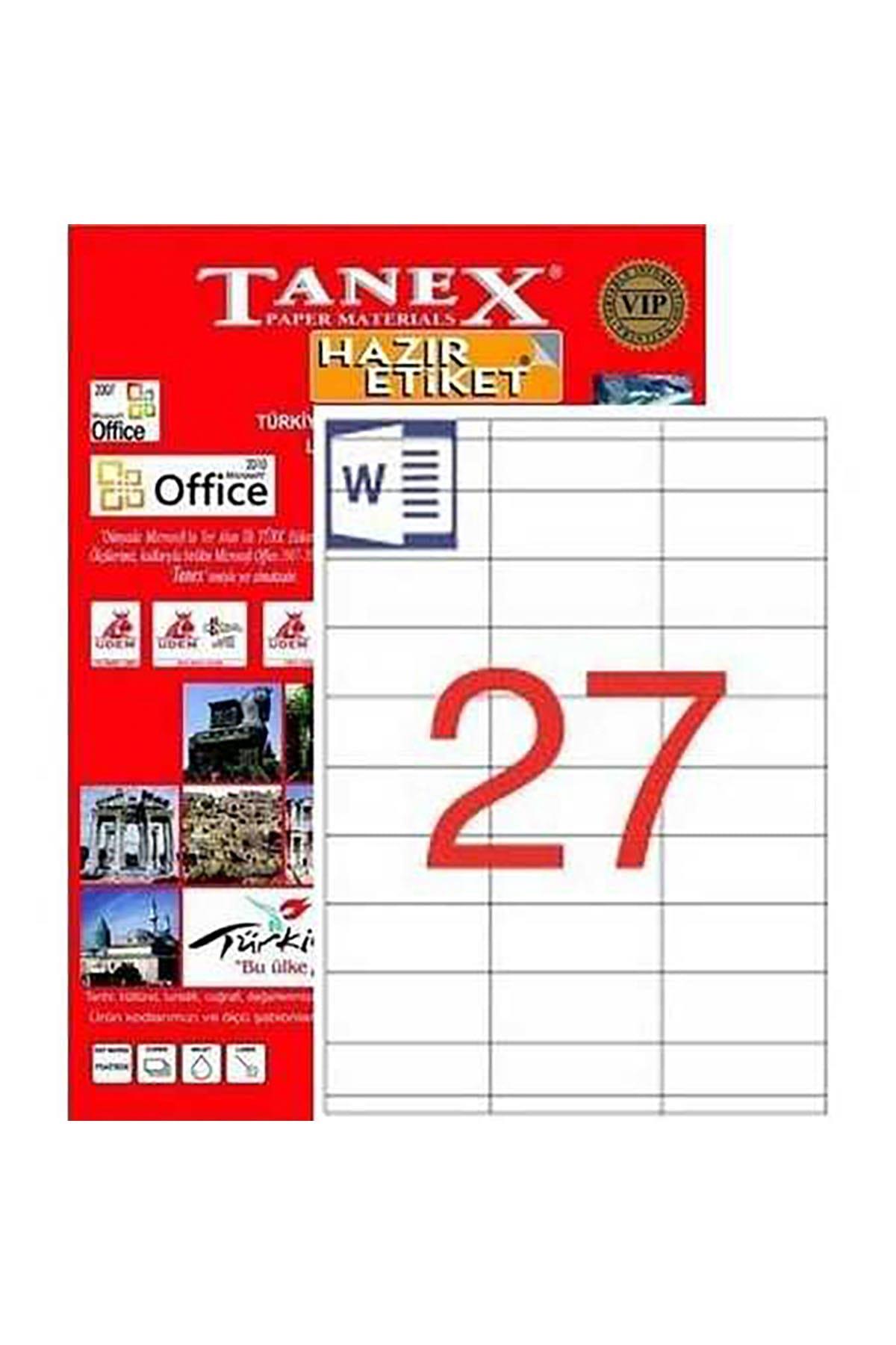 Tanex Lazer Etiket 100 YP 70x32.125 Laser-Copy-Inkjet TW-2027