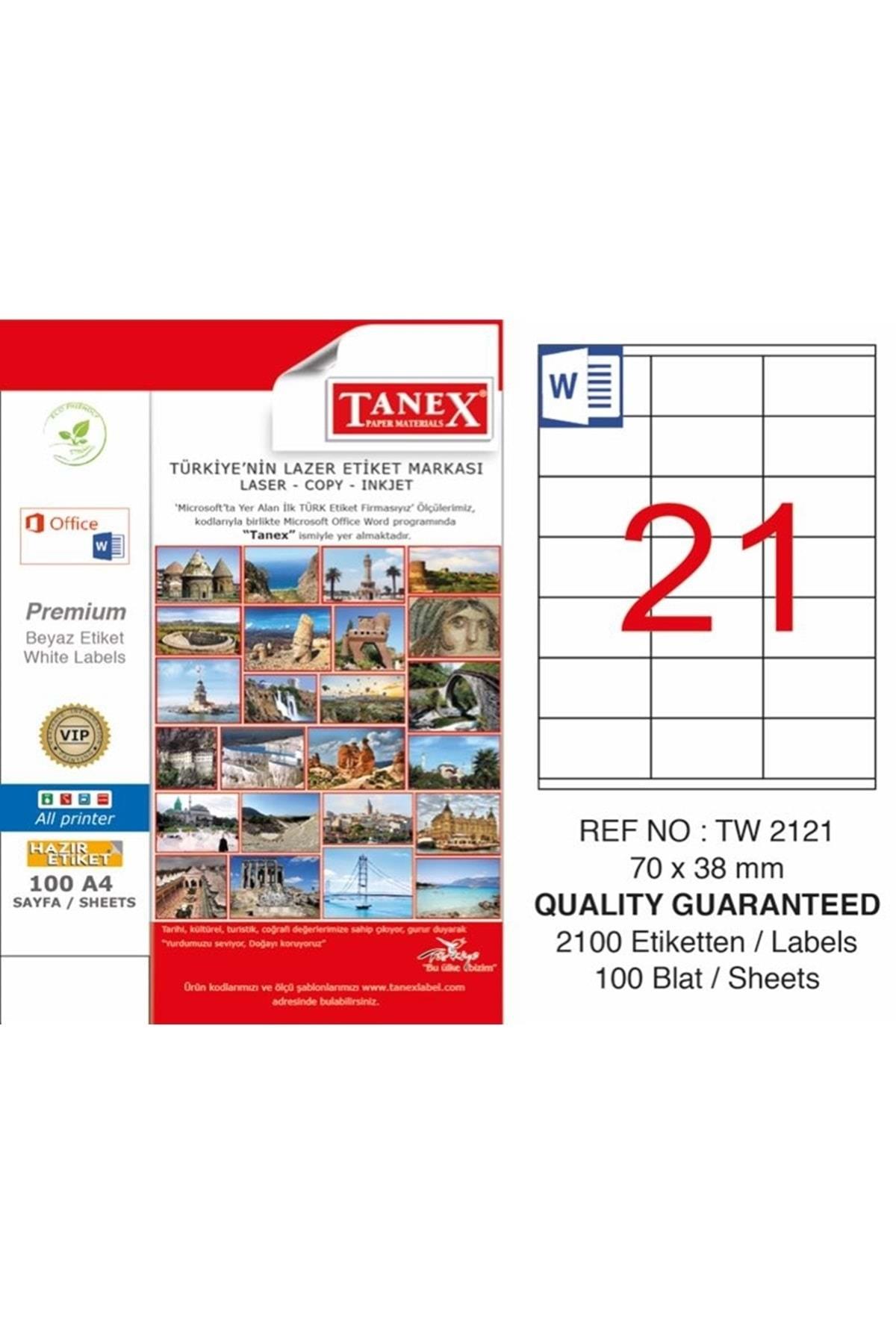 Tanex Lazer Etiket 100 YP 70x38 Laser-Copy-Inkjet TW-2121