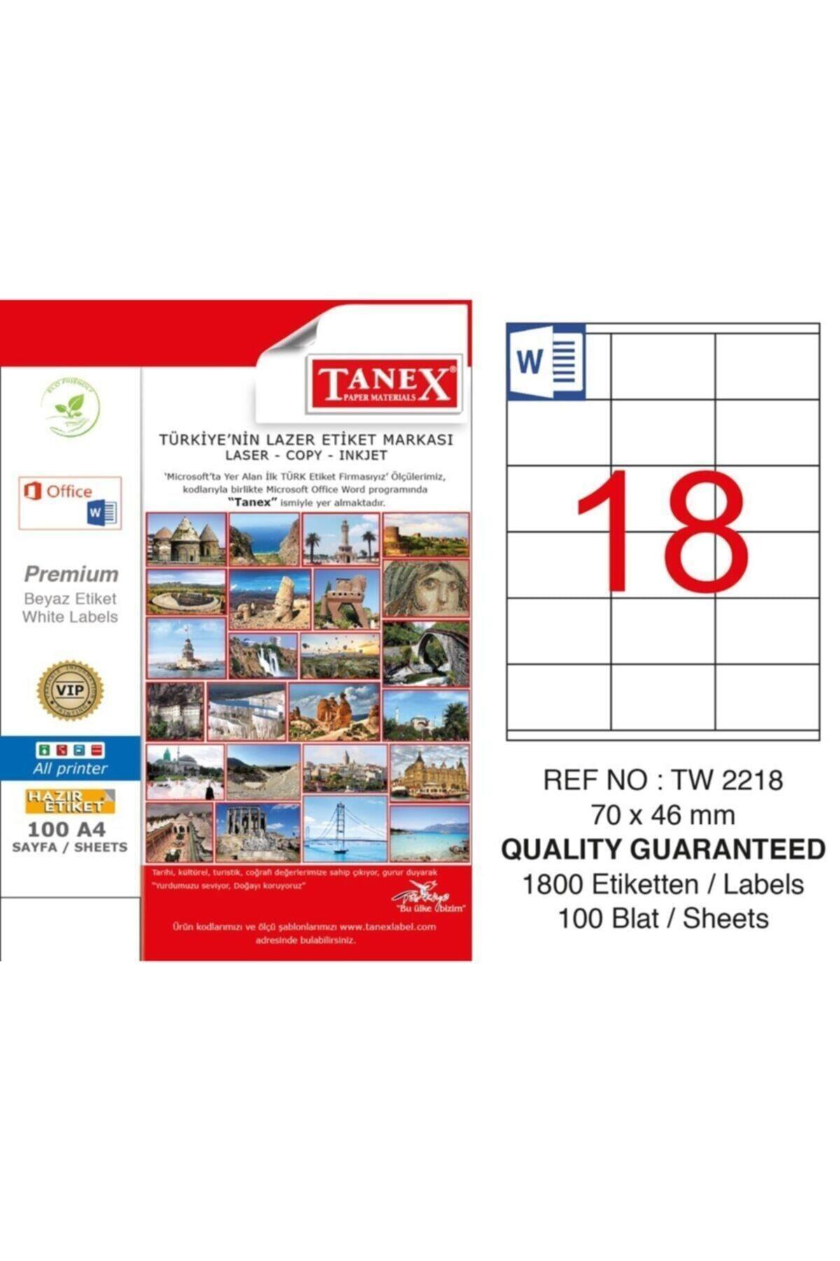 Tanex Lazer Etiket 100 YP 70x46 Laser-Copy-Inkjet TW-2218