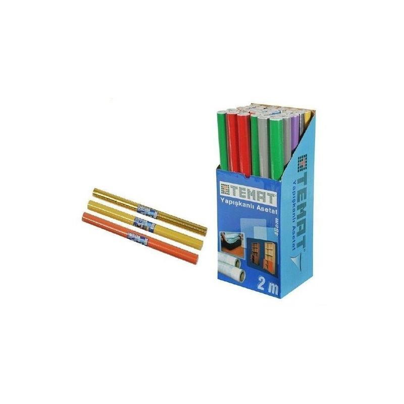 Temat Asetat Yapışkanlı Rulo 45 CM x 2 MT Renkli 92365