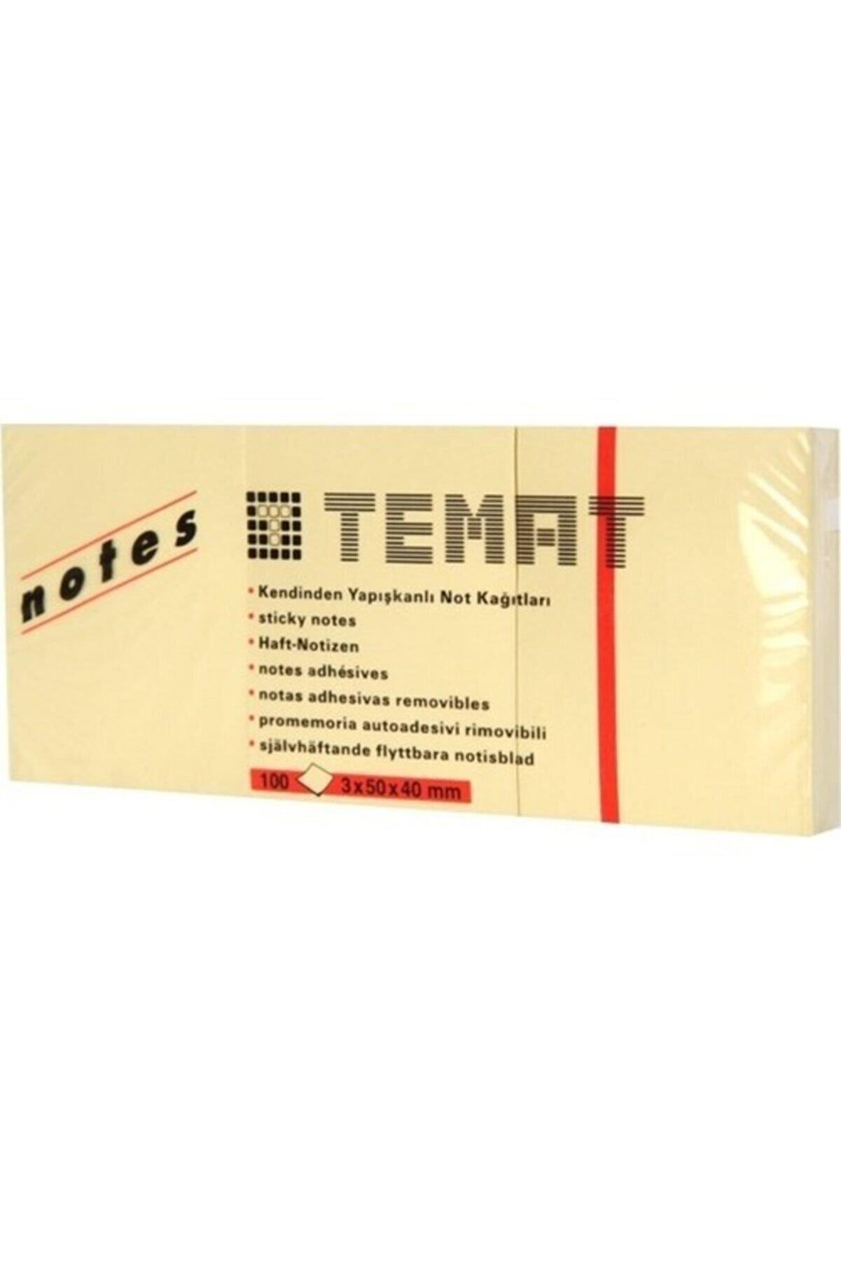 Temat Yapışkanlı Not Kağıdı 100 Yaprak Pastel Sarı 50x40 MM