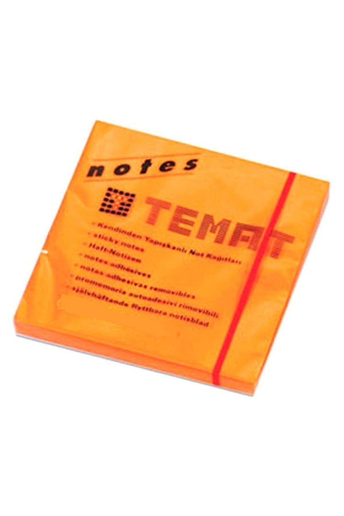 Temat Yapışkanlı Not Kağıdı 50 x 75 mm Fosforlu Turuncu