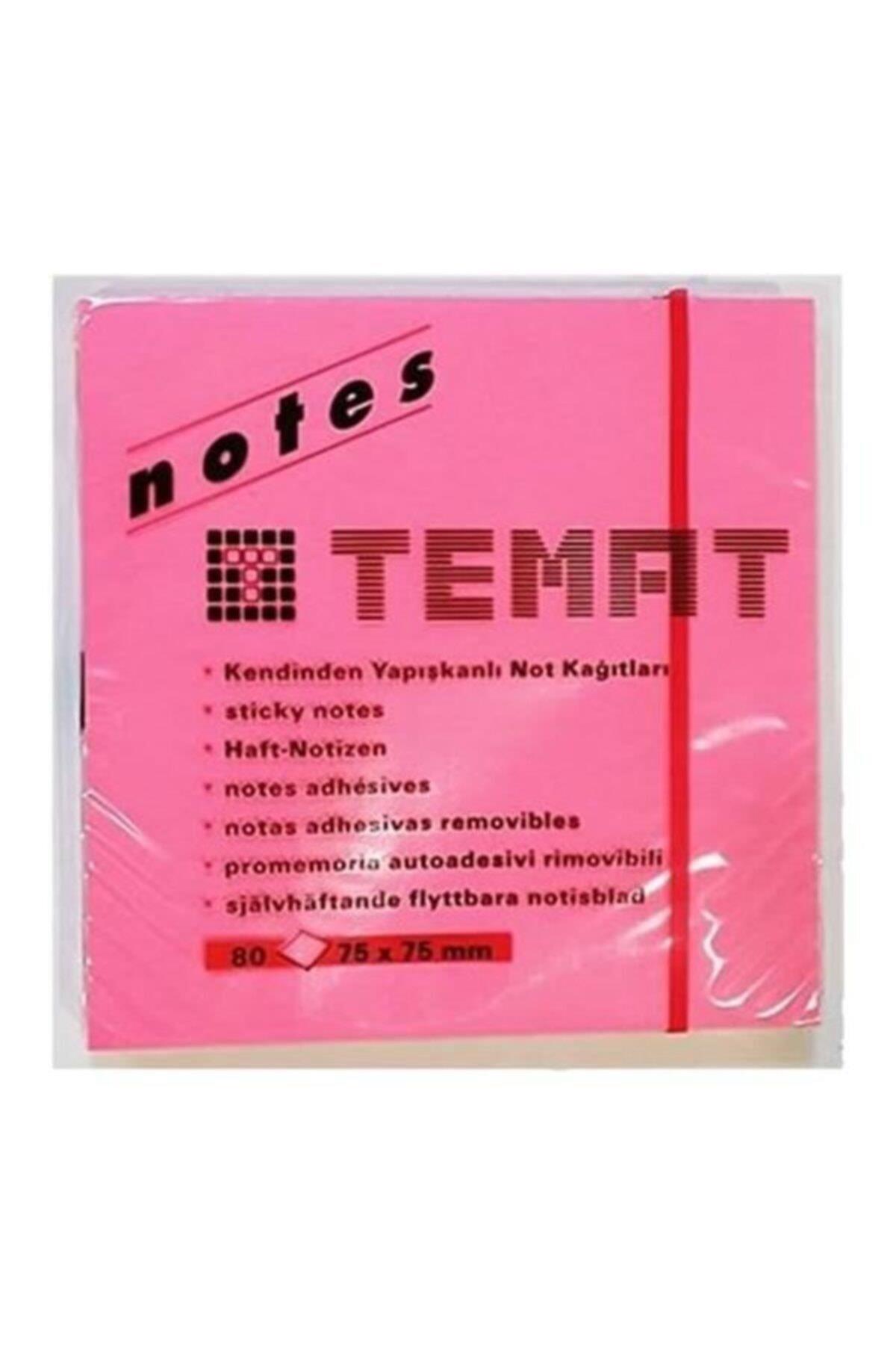 Temat Yapışkanlı Not Kağıdı Küp Fosforlu Renk 75x75 MM