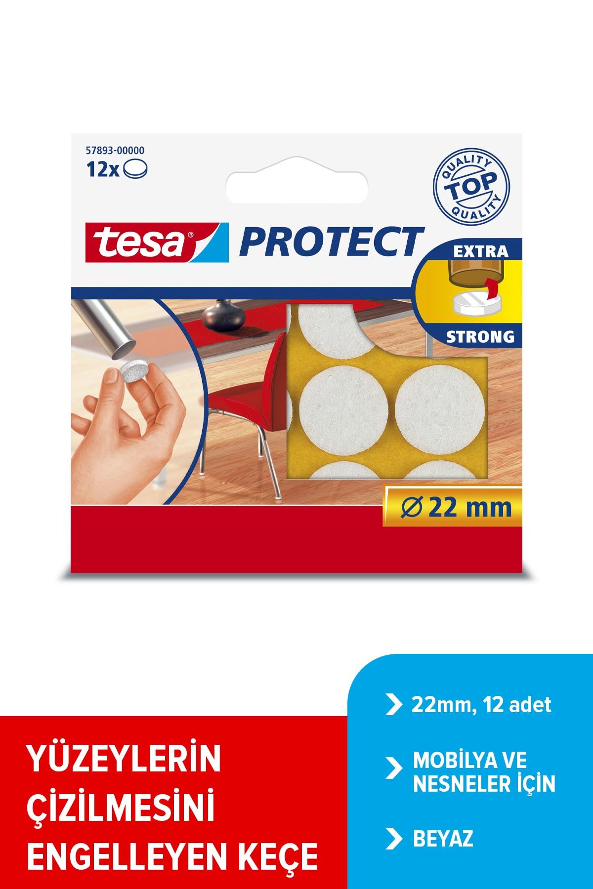 Tesa Protect Çizilmeye Karşı Koruma Sağlayan Daire Keçe Yuvarlak 22mm 12 Adet Beyaz