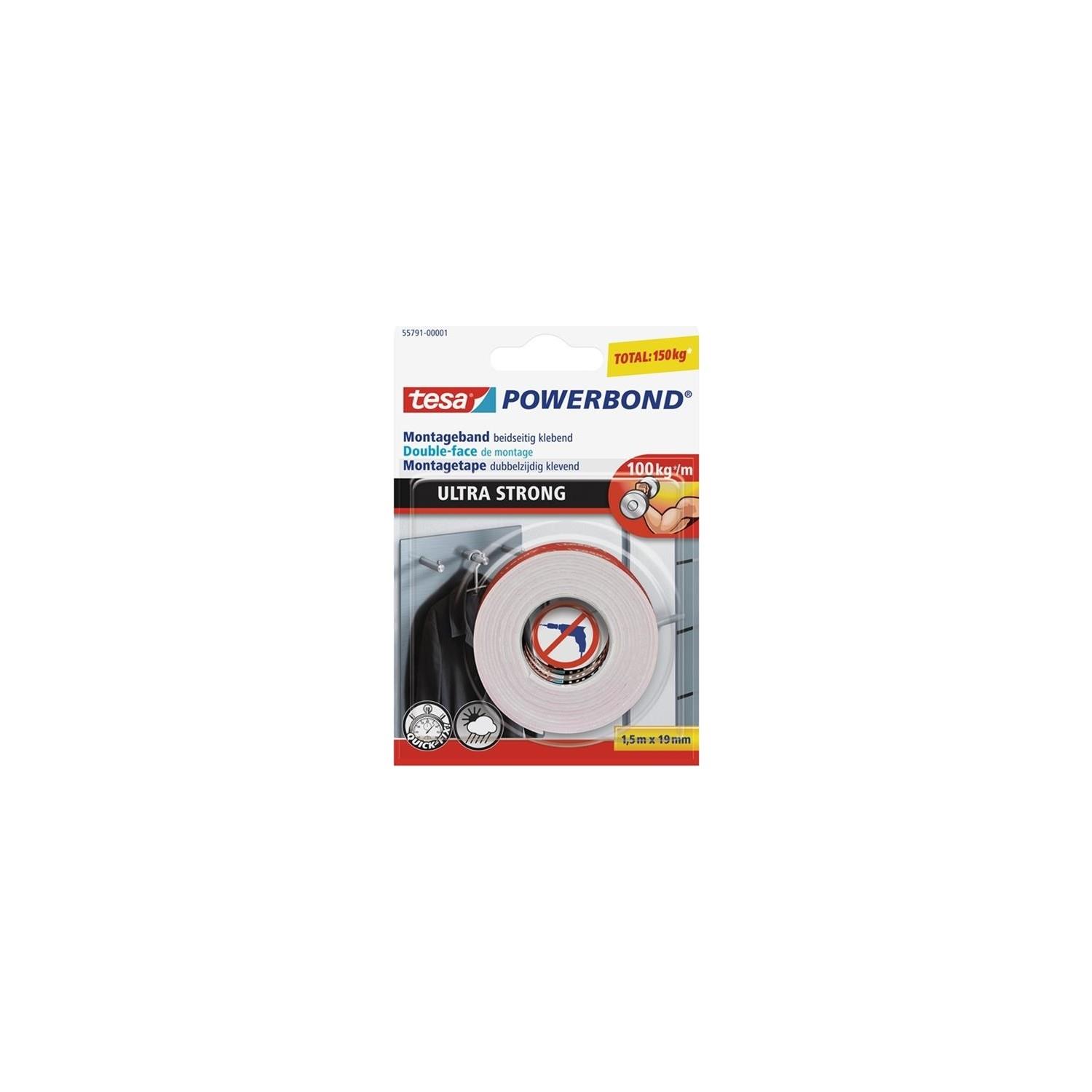 Tesa Montaj Bandı Köpük Powerbond Ultra Güçlü 1,5x19 55791-00004-00