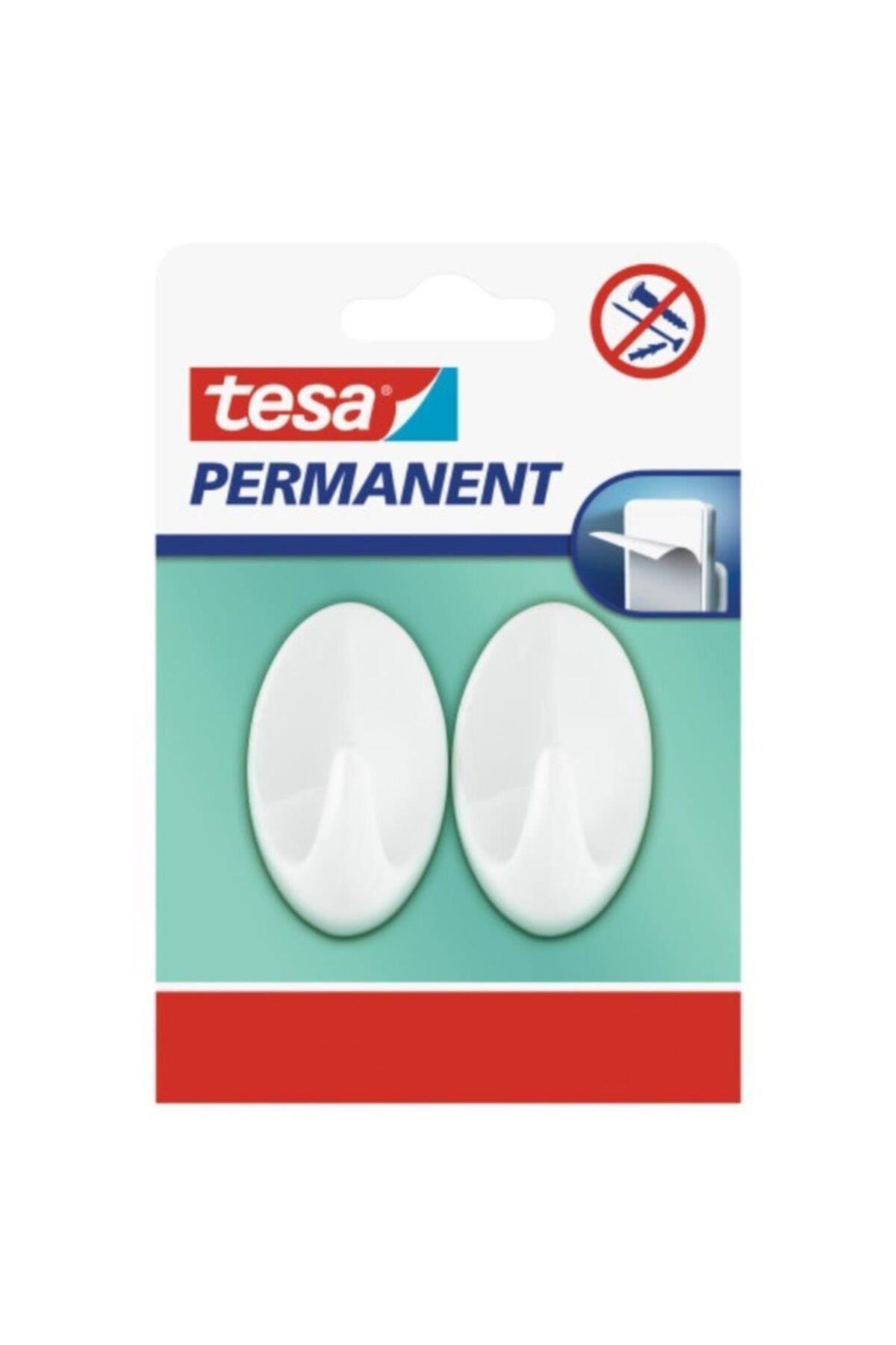 Tesa Permanent Askı Oval Büyük Plastik Beyaz 2 Adtx0