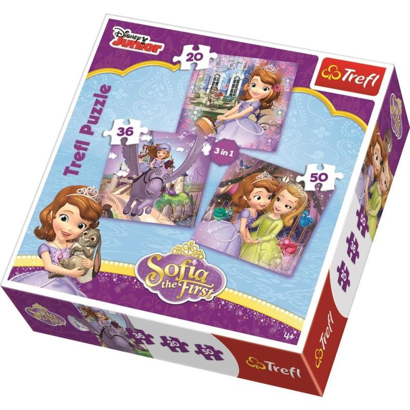Trefl Puzzle 3 in 1 Sofıa And Her Frıends 34814
