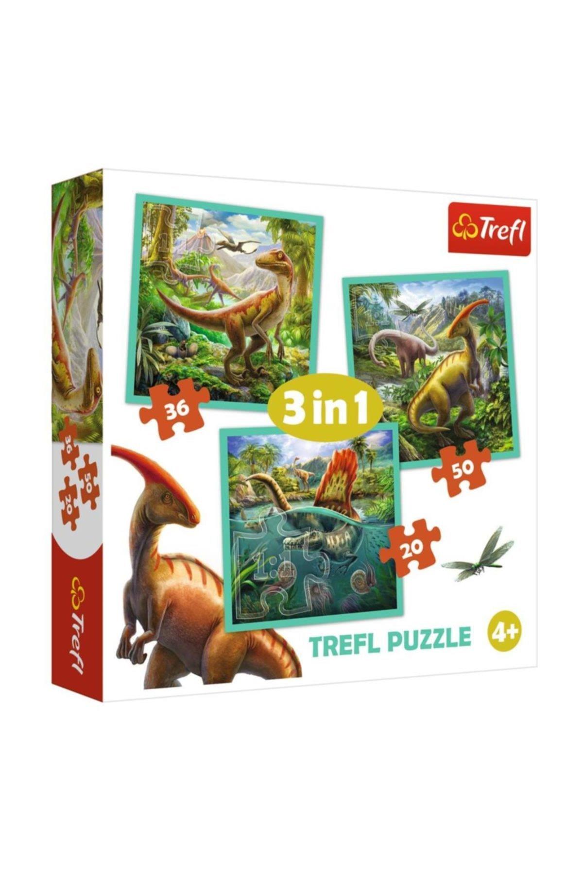 Trefl Puzzle World Of Dinosaur 20+36+50 Parça 3 İn 1 Puzzle