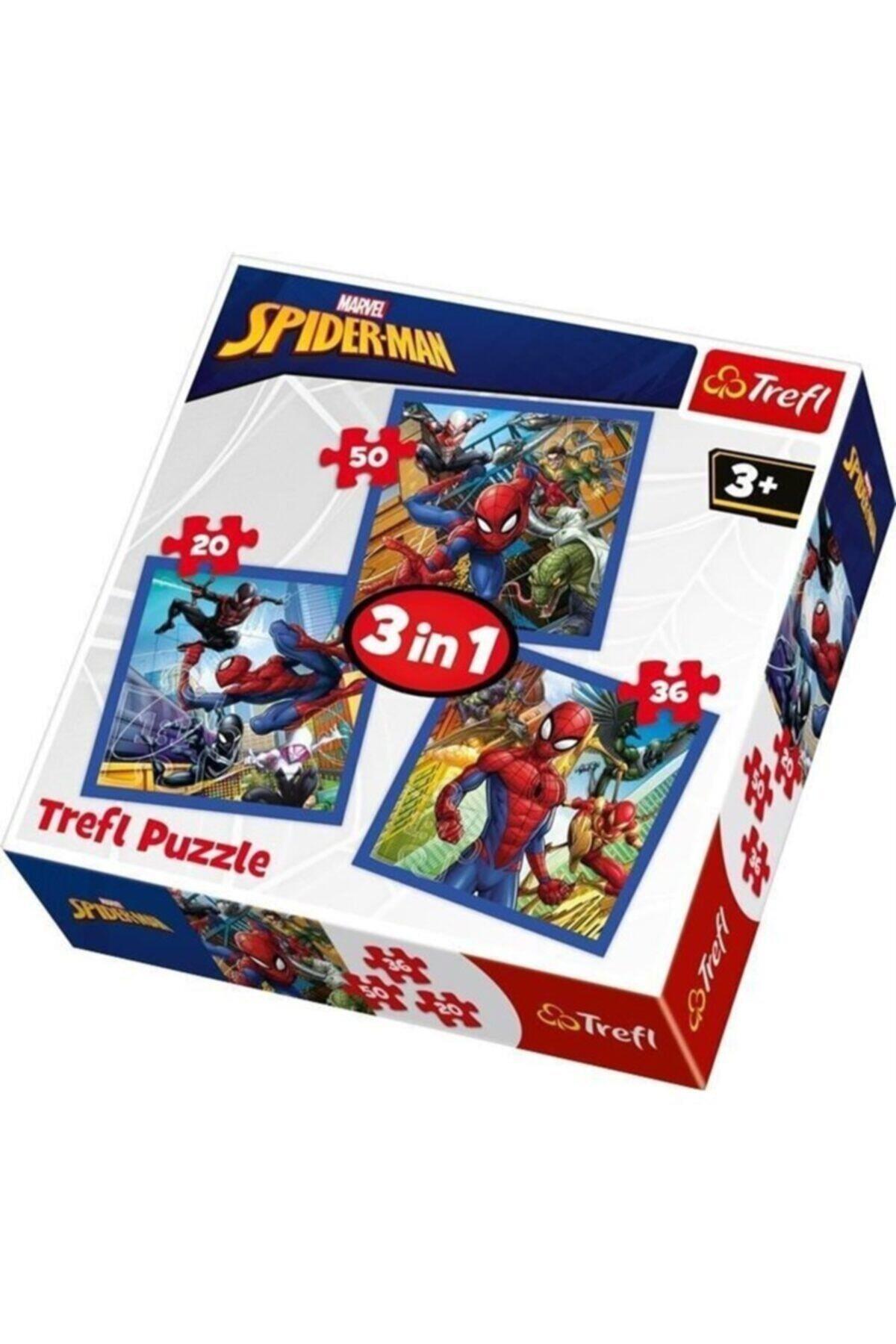 Trefl Çocuk Puzzle Spider Force / Disney Marvel Spiderman 20+36+50 Parça 3 in 1 Puzzle