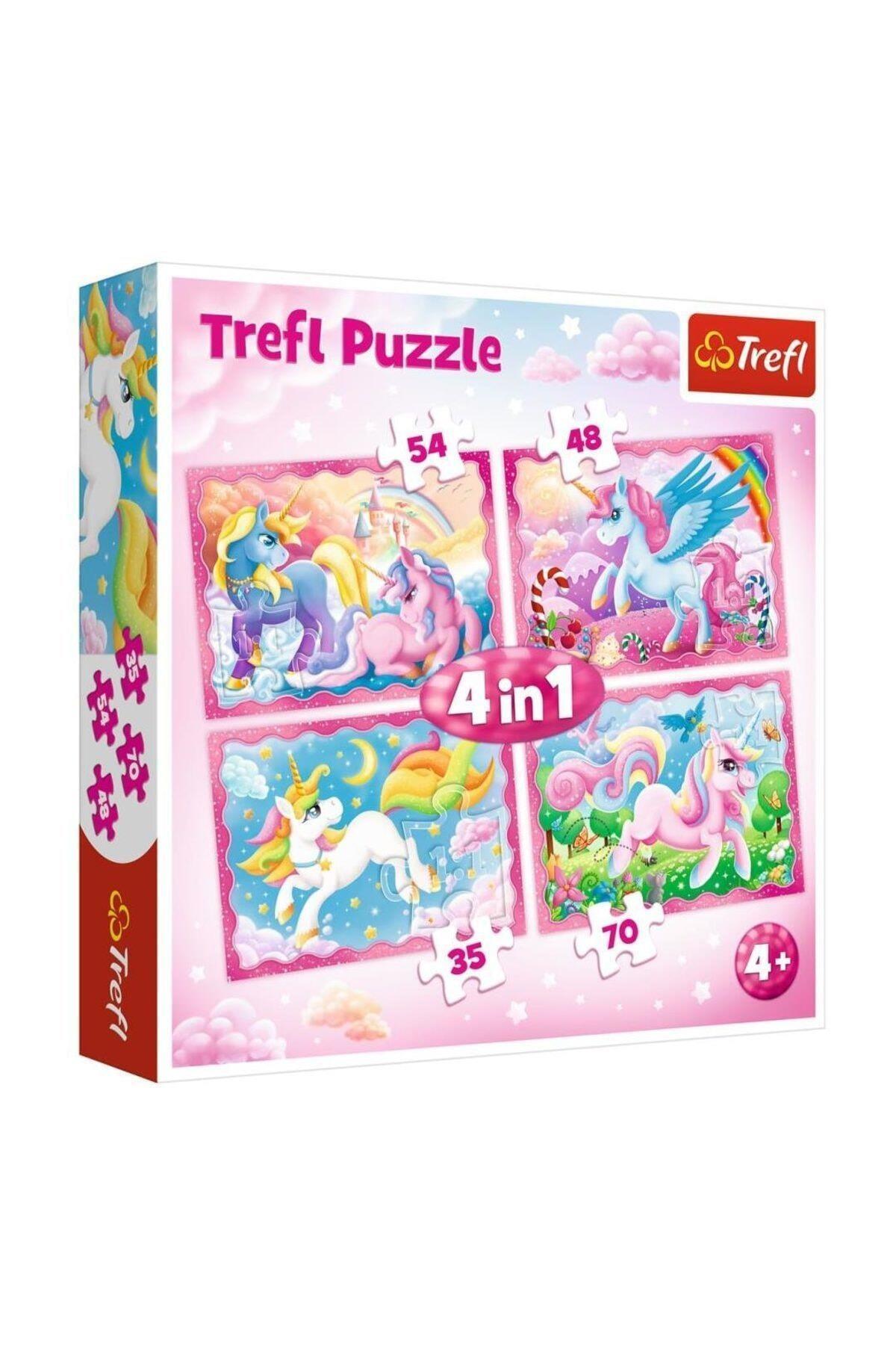 Trefl Puzzle 4 İn 1 (35+48+54+70 Parça) (28,5 X 20,5 Cm) The Magical World Of Unicorns