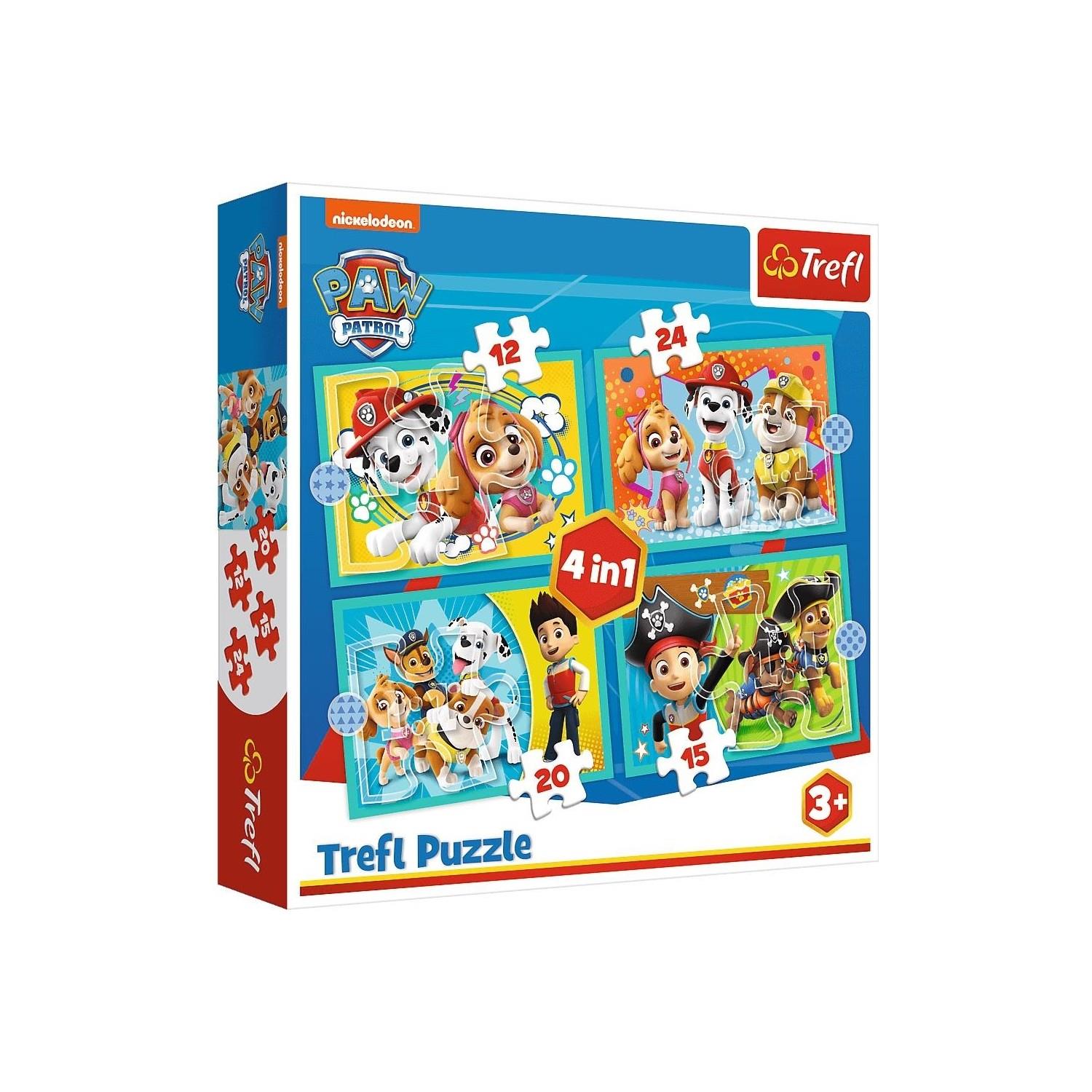 Trefl Puzzle Happy Paw Patrol Team / Vıacom Paw Patrol 4 In 1 Çocuk Puzzle (35+48+54+70 Parça)