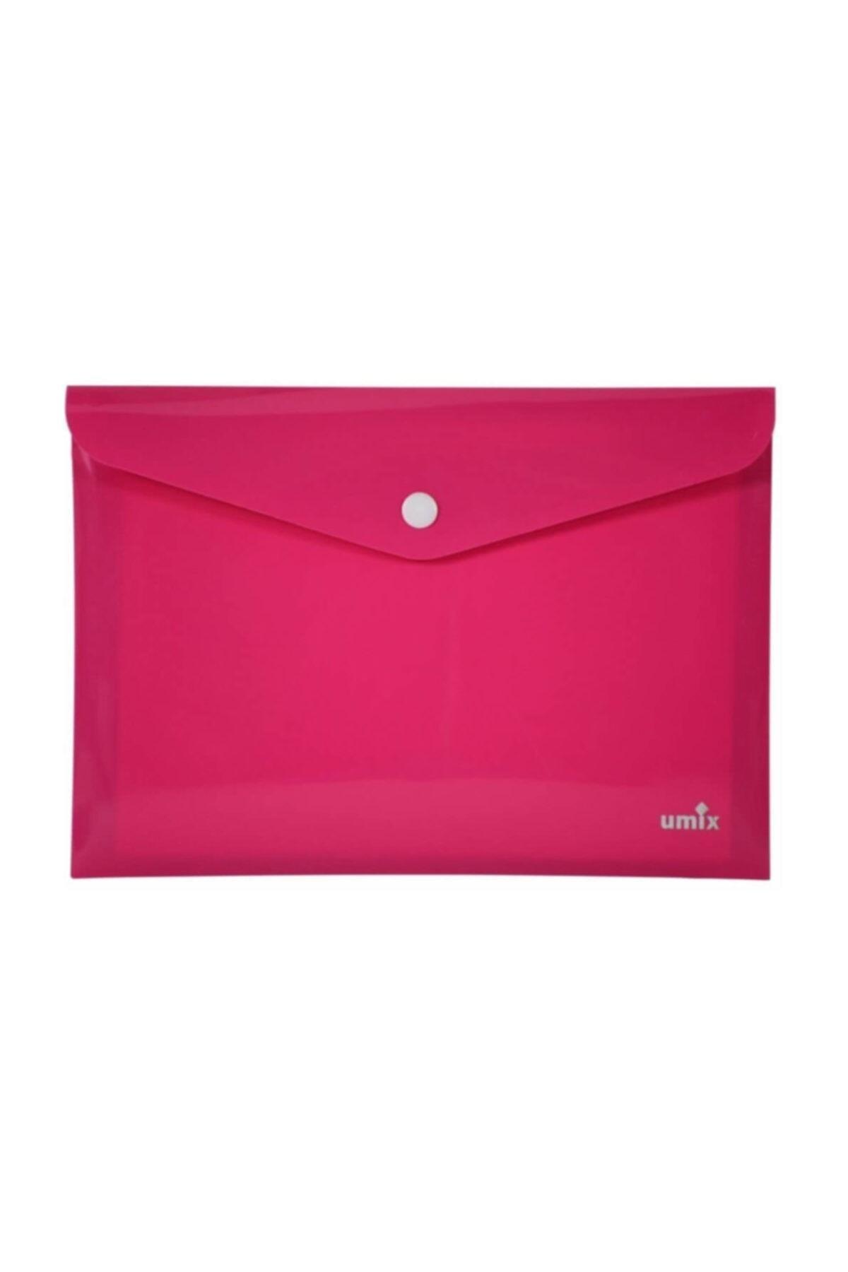 Umix Çıtçıtlı Zarf Dosya A4 Neon Pembe Çıtçıtlı Dosya (12 Li Paket)