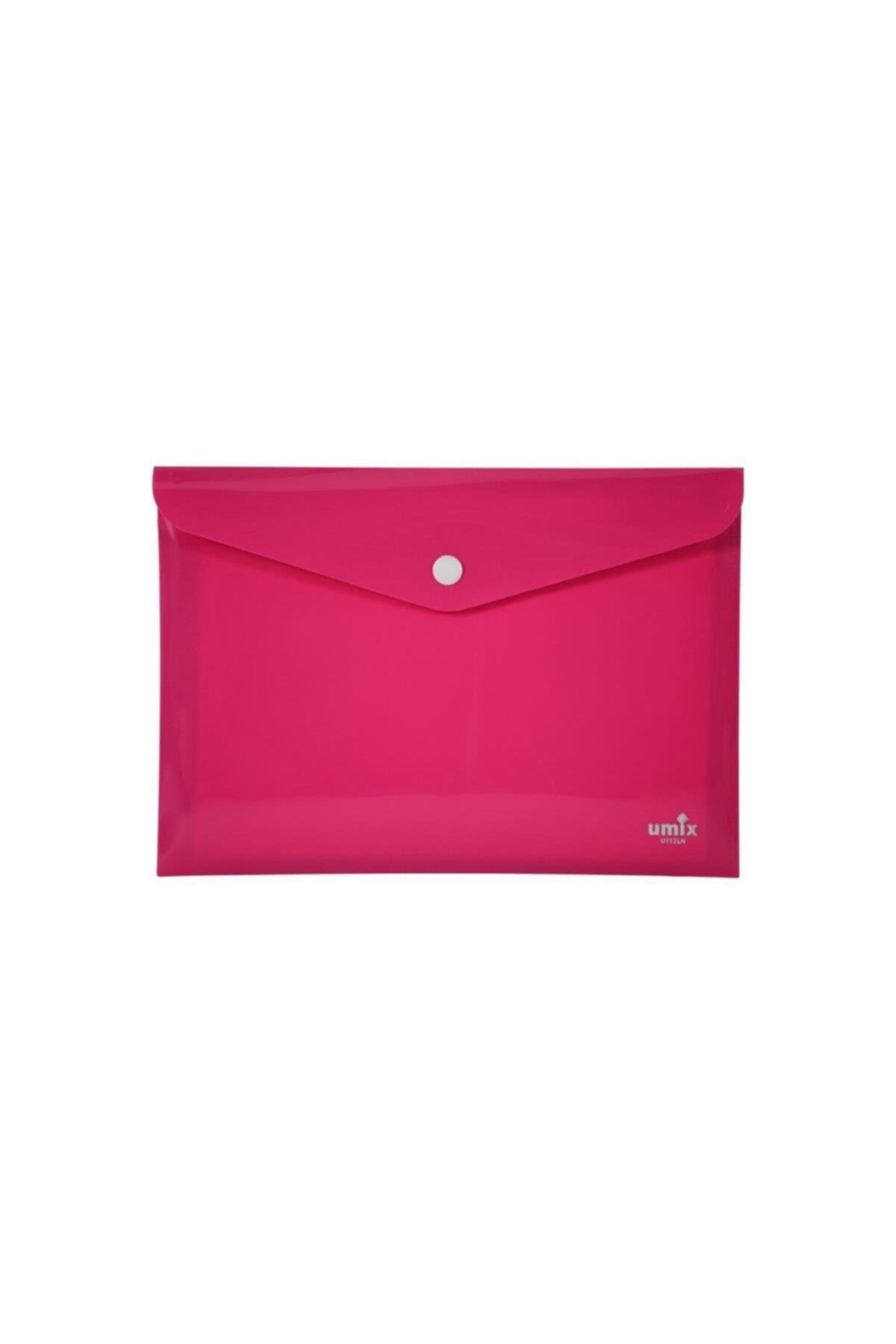 Umix Çıtçıtlı Zarf Dosya A6 Neon Pembe (5 Li Paket)