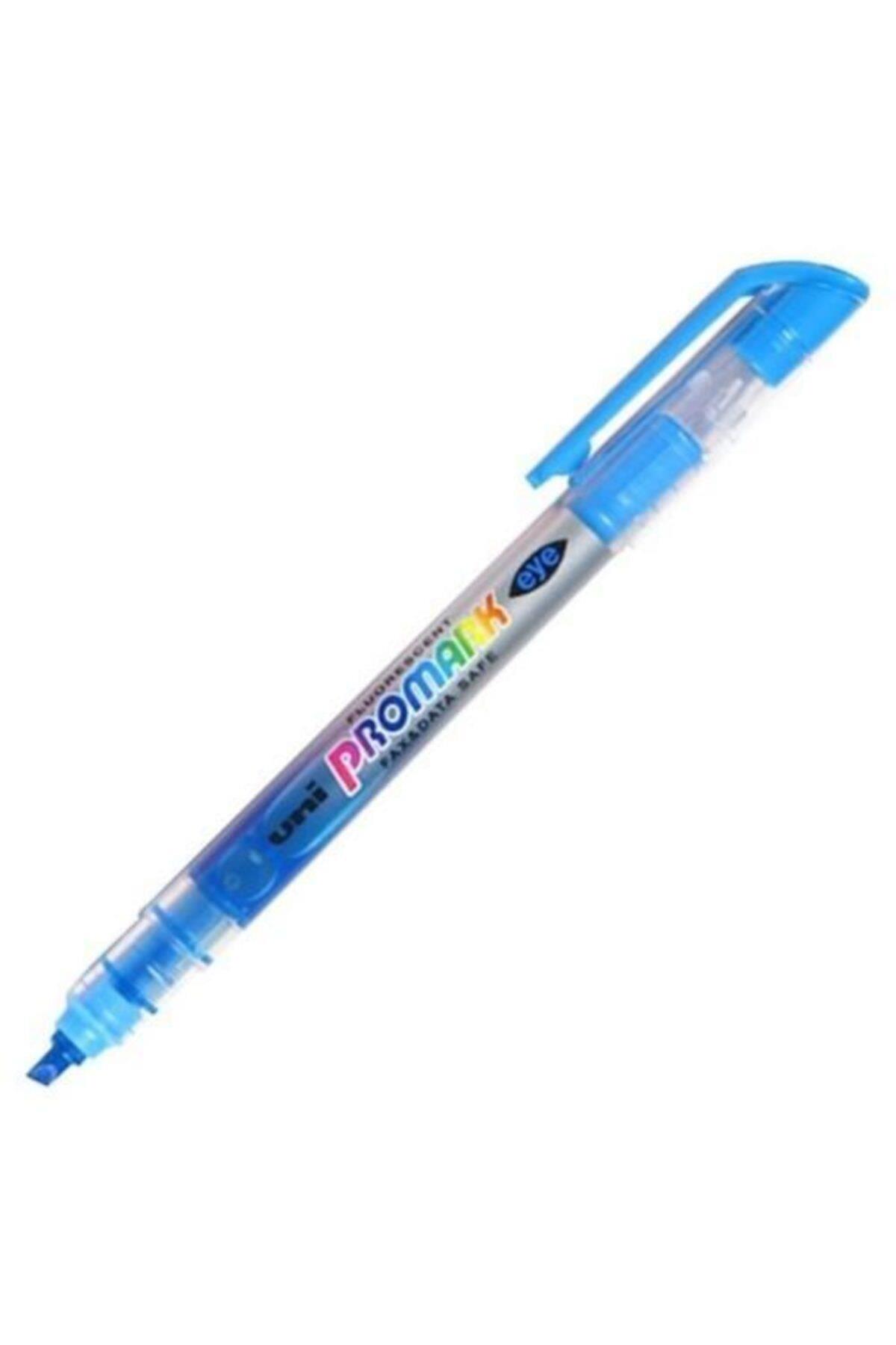 Uni-Ball Fosforlu Kalem Promark Eye Cep Tipi Açık Mavi USP-105 (12 Li Kutu)