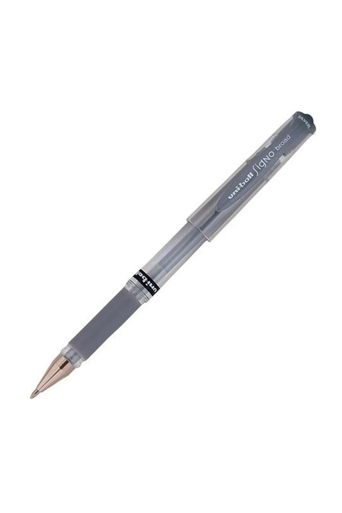 Uni-Ball Roller Kalem Signo Broad Jel Bilye Uç Gümüş Davetiye Kalemi 1.0 MM UM-153 (12 Li Paket)