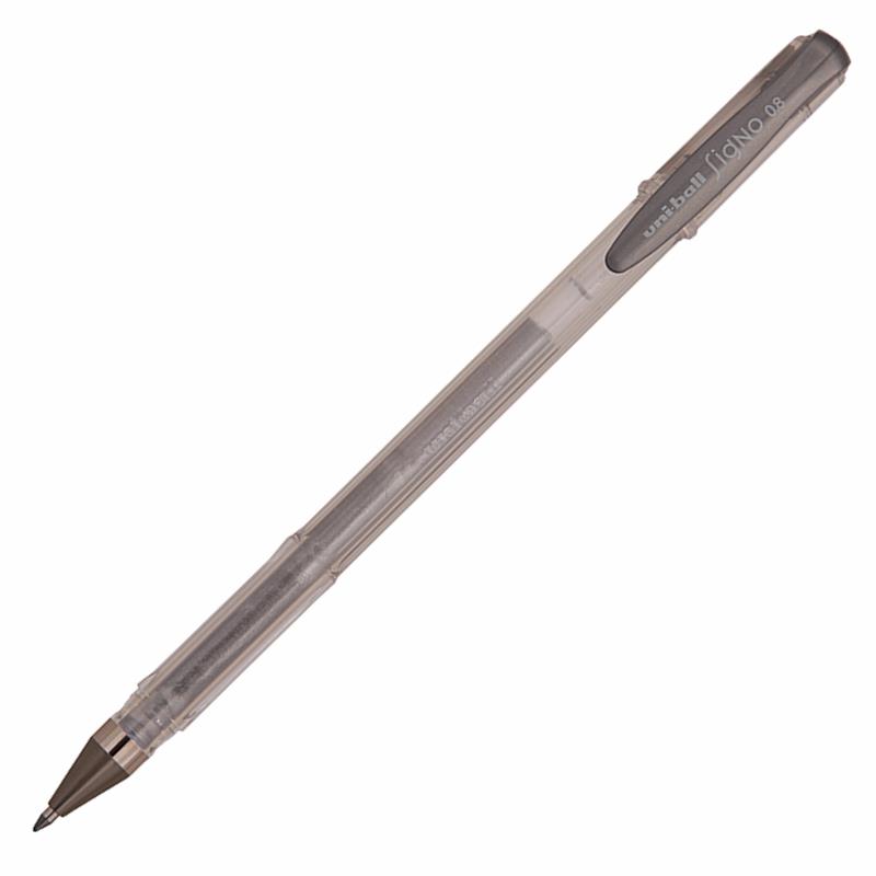 Uni-Ball Roller Kalem Signo Fine Jel Bilye Uç 0.8 MM Gümüş Davetiye Kalemi (12 Li Paket)