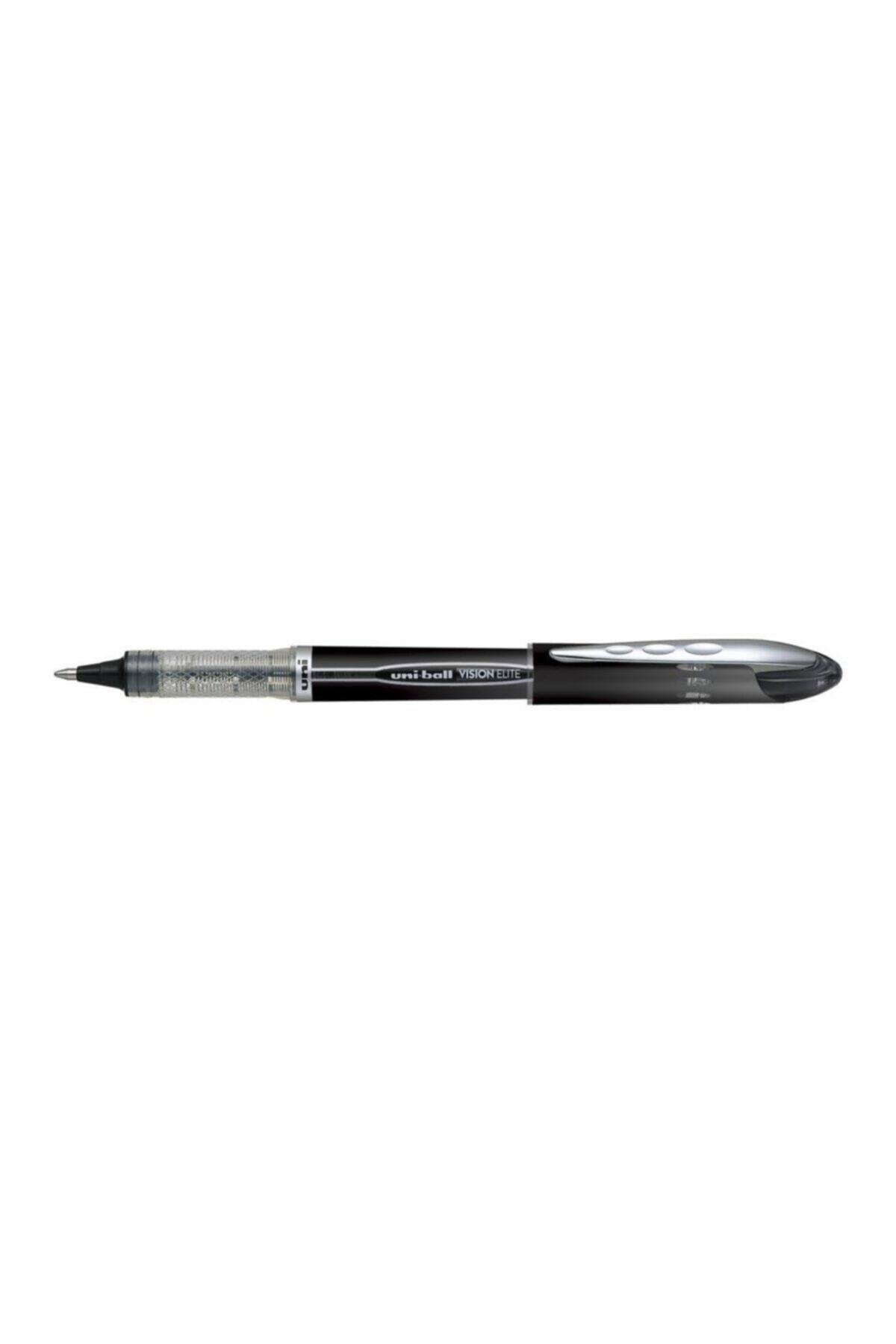 Uni-Ball Roller Kalem Vision Elite Bilye Uç 0.5 MM Siyah Pilot Kalem (12 Li Paket)