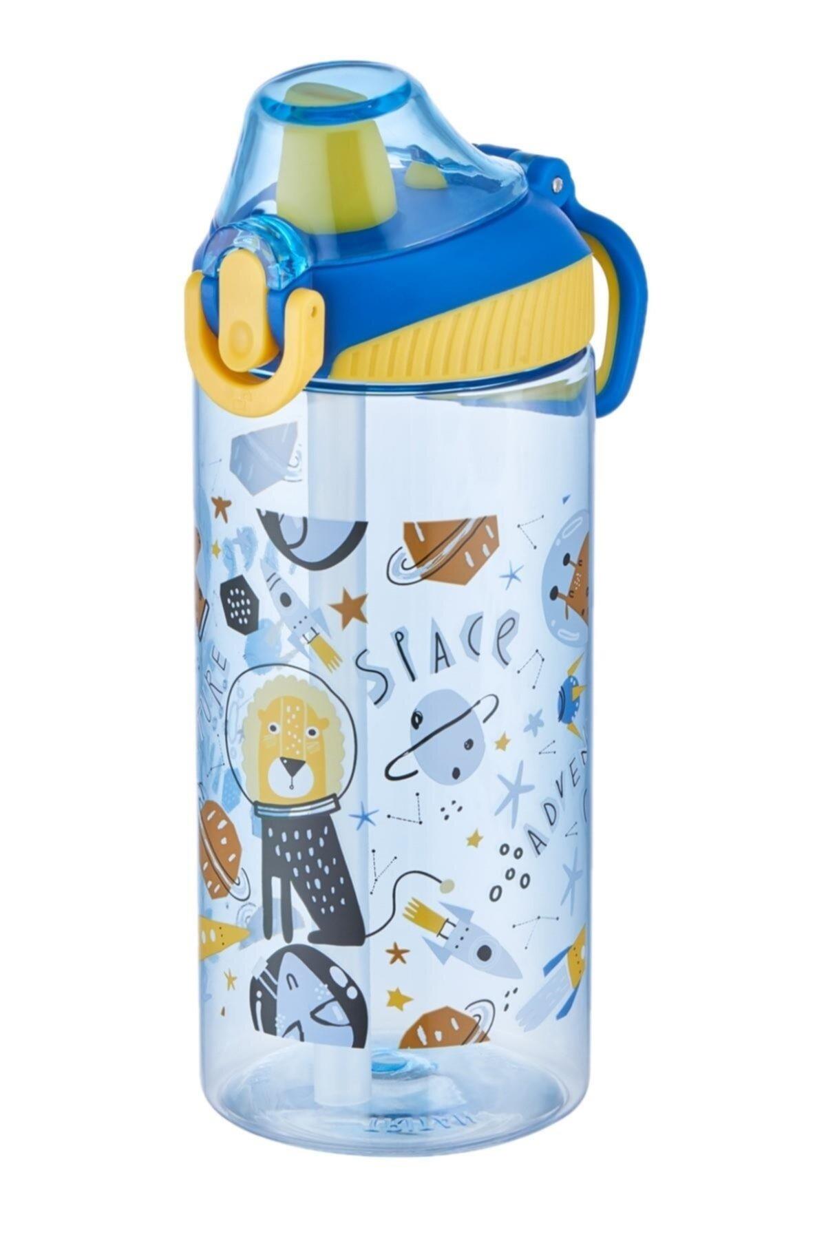Vagonlife Tritan 500 ml Silikon Pipetli Çocuk Su Matarası Tritan Suluk