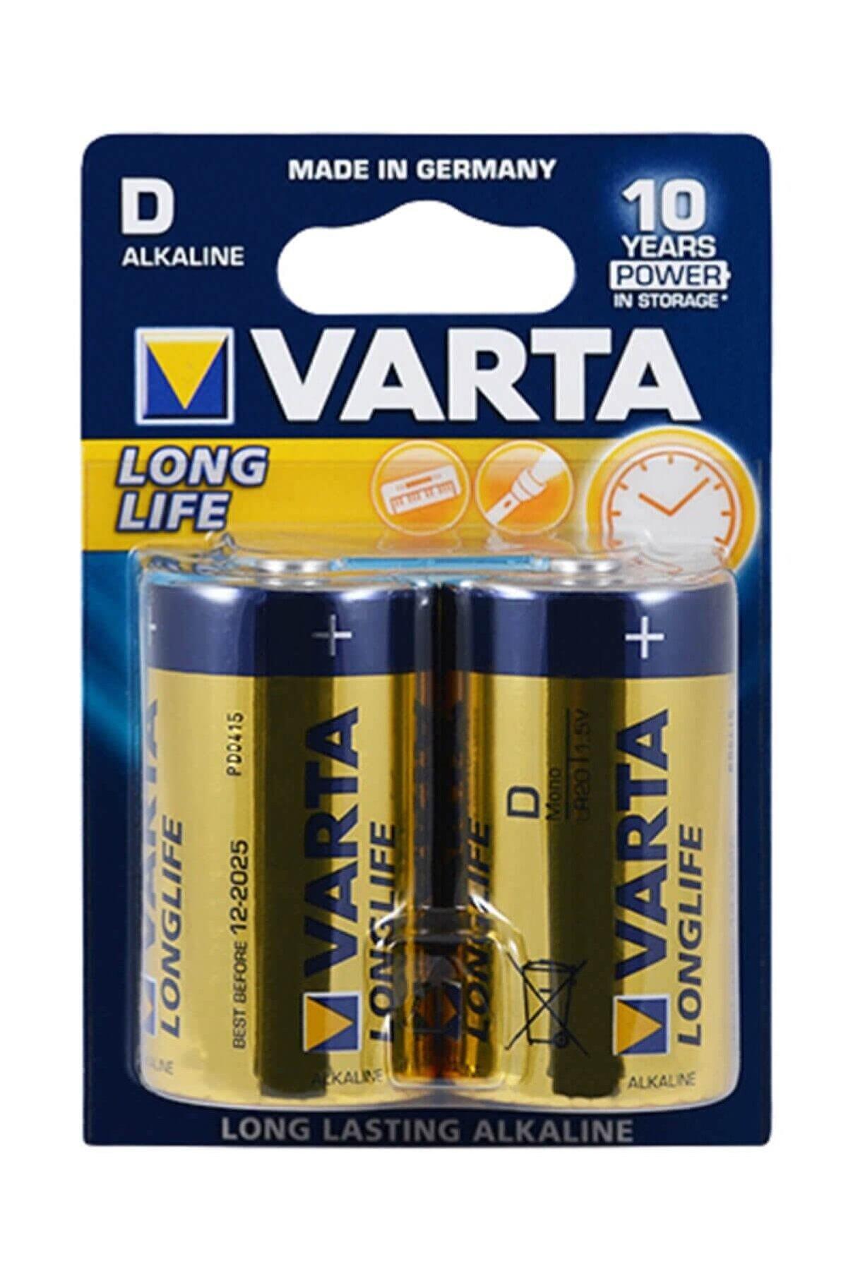 Varta 4120 Longlife Extra Alkalin Büyük Boy D Pil 2 Li