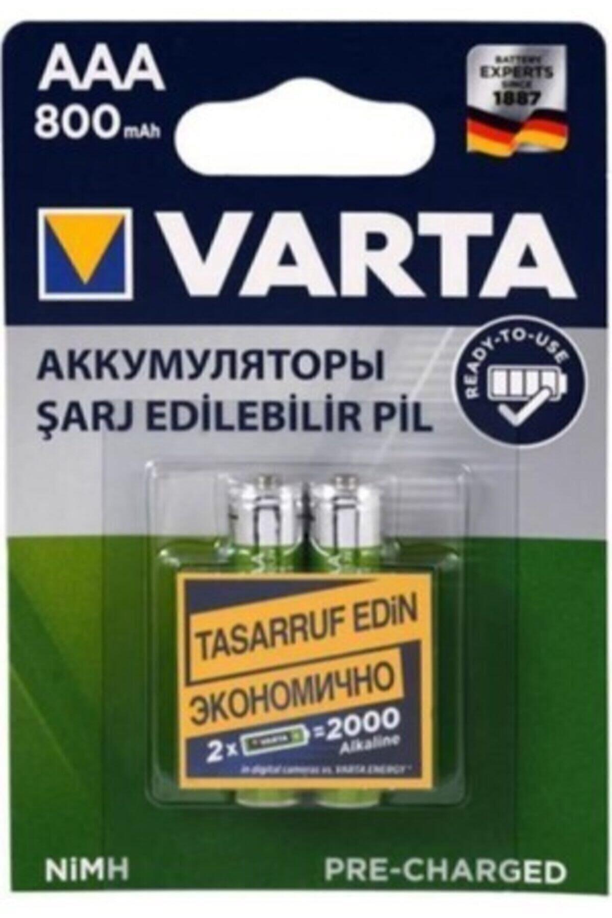 Varta Şarjlı İnce Kalem Pil (AAA) 800 MAH 1.2 Volt 2 Lİ