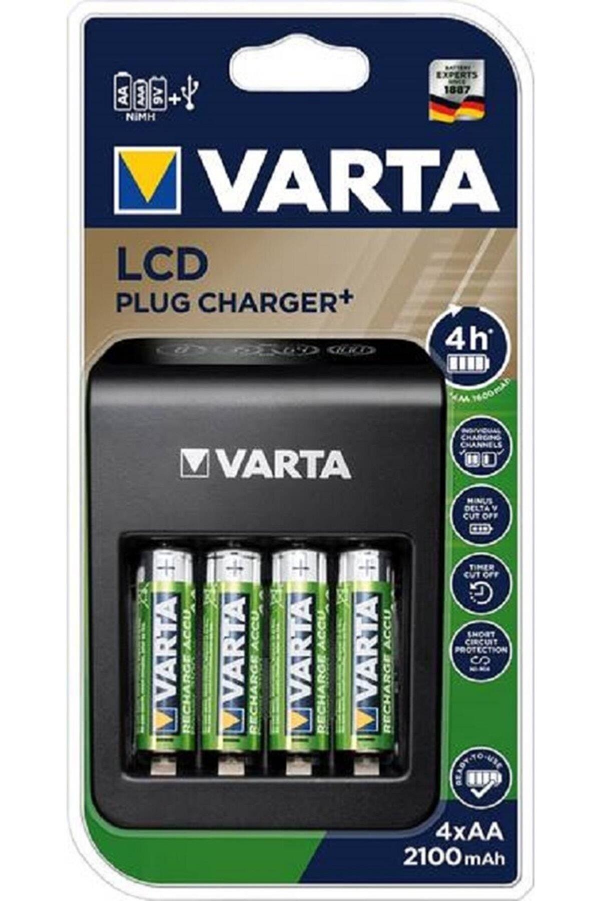 Varta 57687 LCD Plug Pil Şarj Cihazı 4 x 56706 2100mAh Pilli