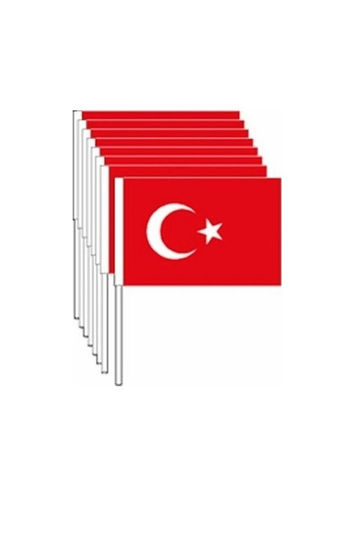 Vatan Kağıt Bayrak Türk Çıtalı 100 Lü (1 Paket 100 Adet Bayrak)
