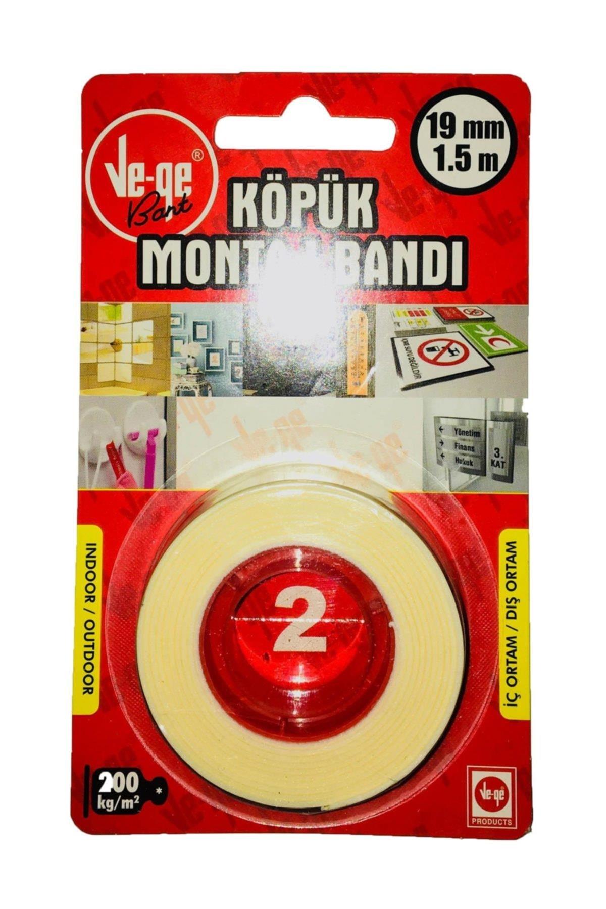 Ve-Ge Çift Taraflı Köpük Bant 19 MM x 1.5 Metre