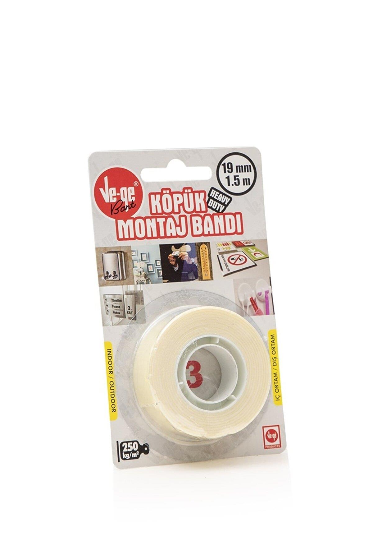 Ve-Ge Çift Taraflı Köpük Bant 19 mm x 1.5 Metre